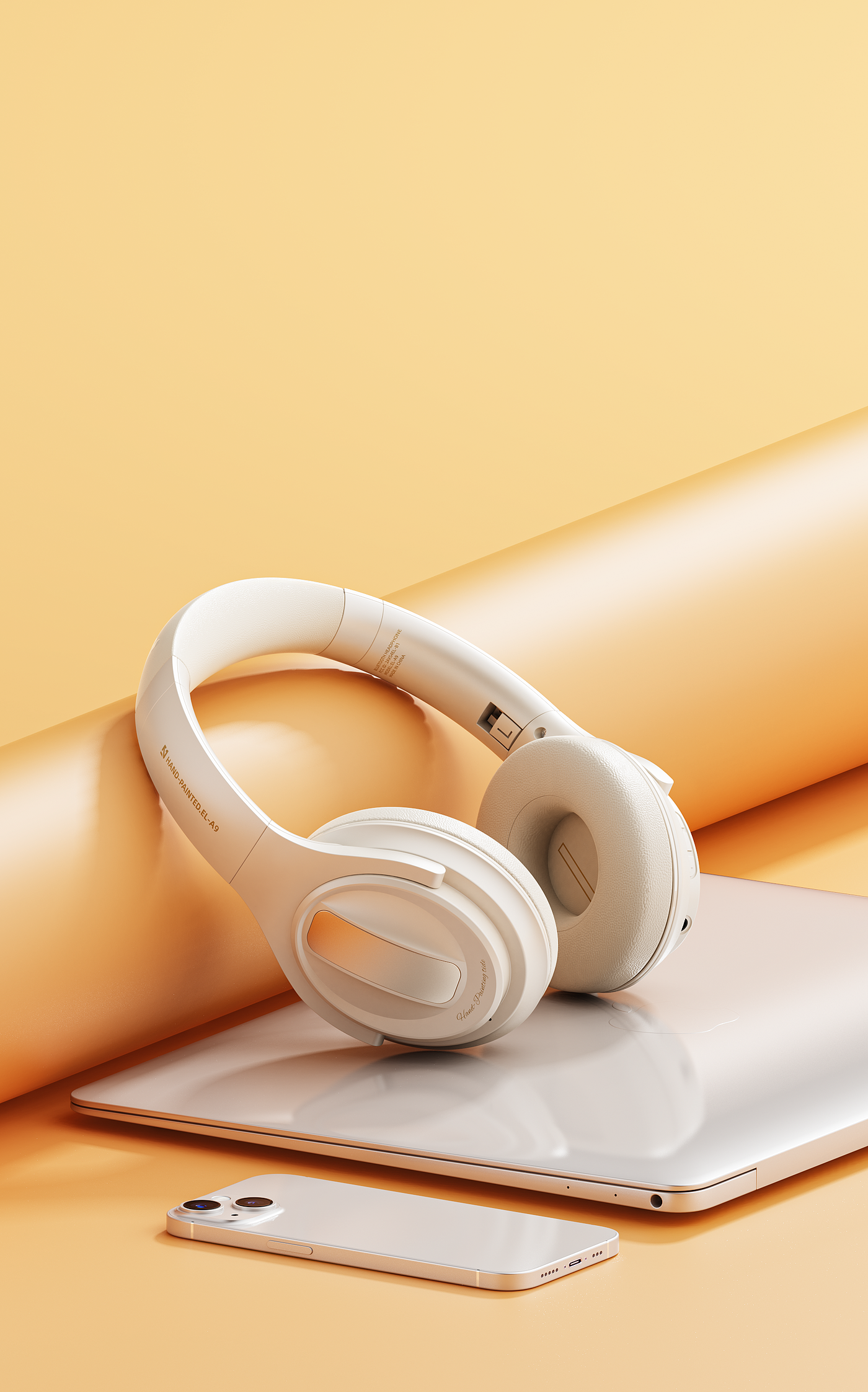 Original rendering，three-dimensional，Electronics，electronic product，Product rendering，Headset Bluetooth headset，Bluetooth headset，online retailers，
