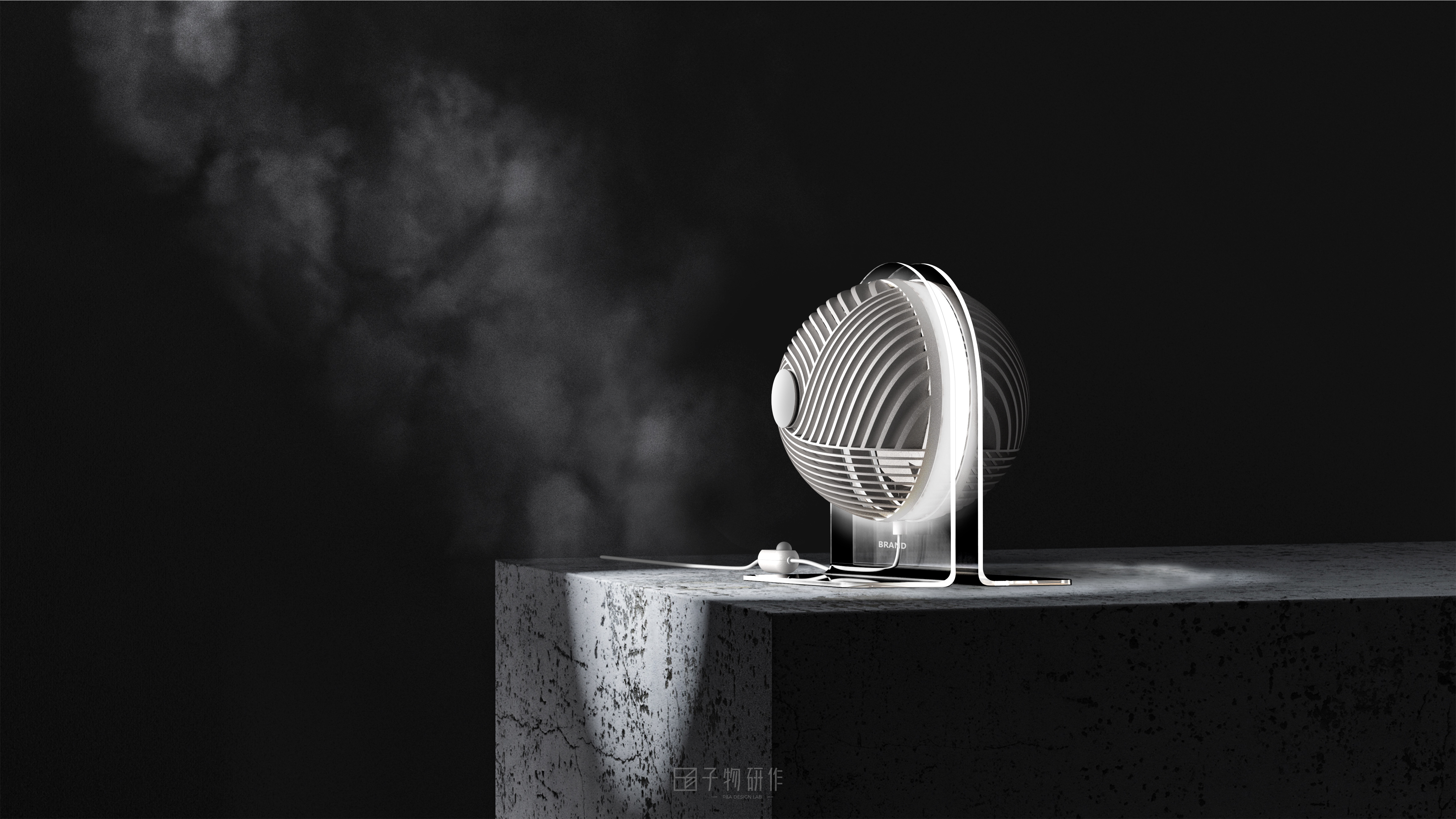 Industrial design, desktop fan, sub-object research, home appliance design,，