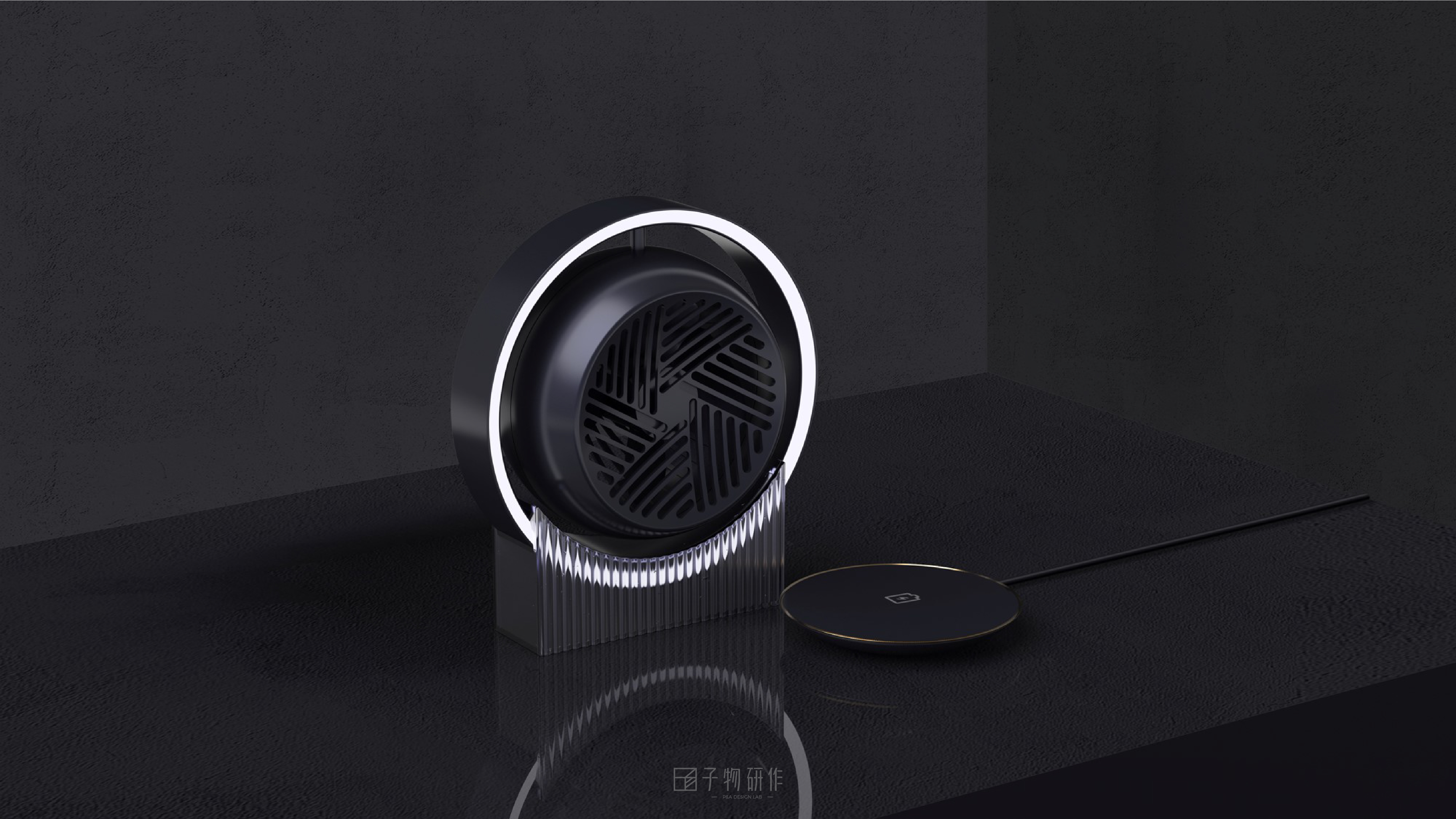 Industrial design, desktop fan, sub-object research, home appliance design,，