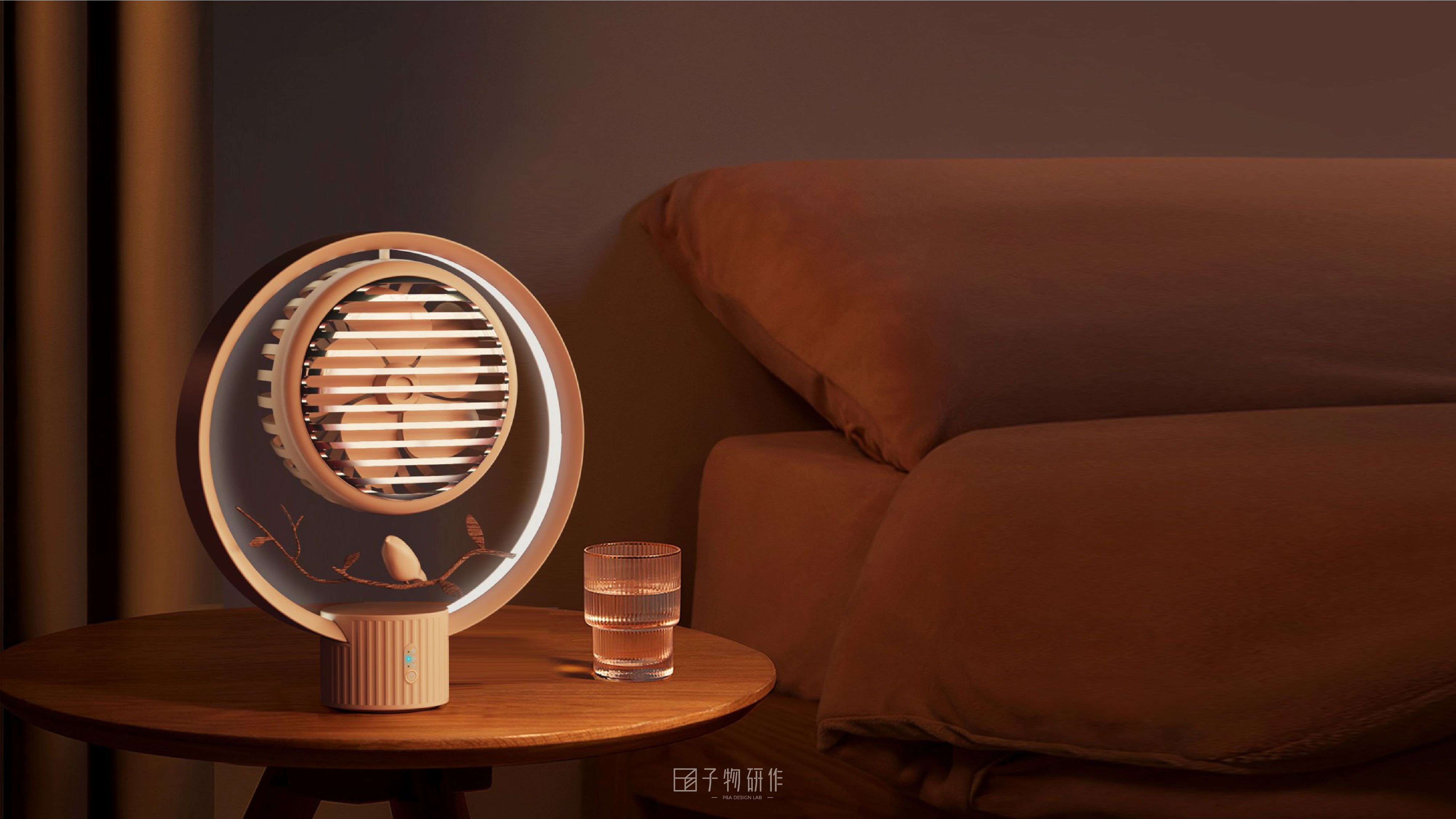 Industrial design, desktop fan, sub-object research, home appliance design,，