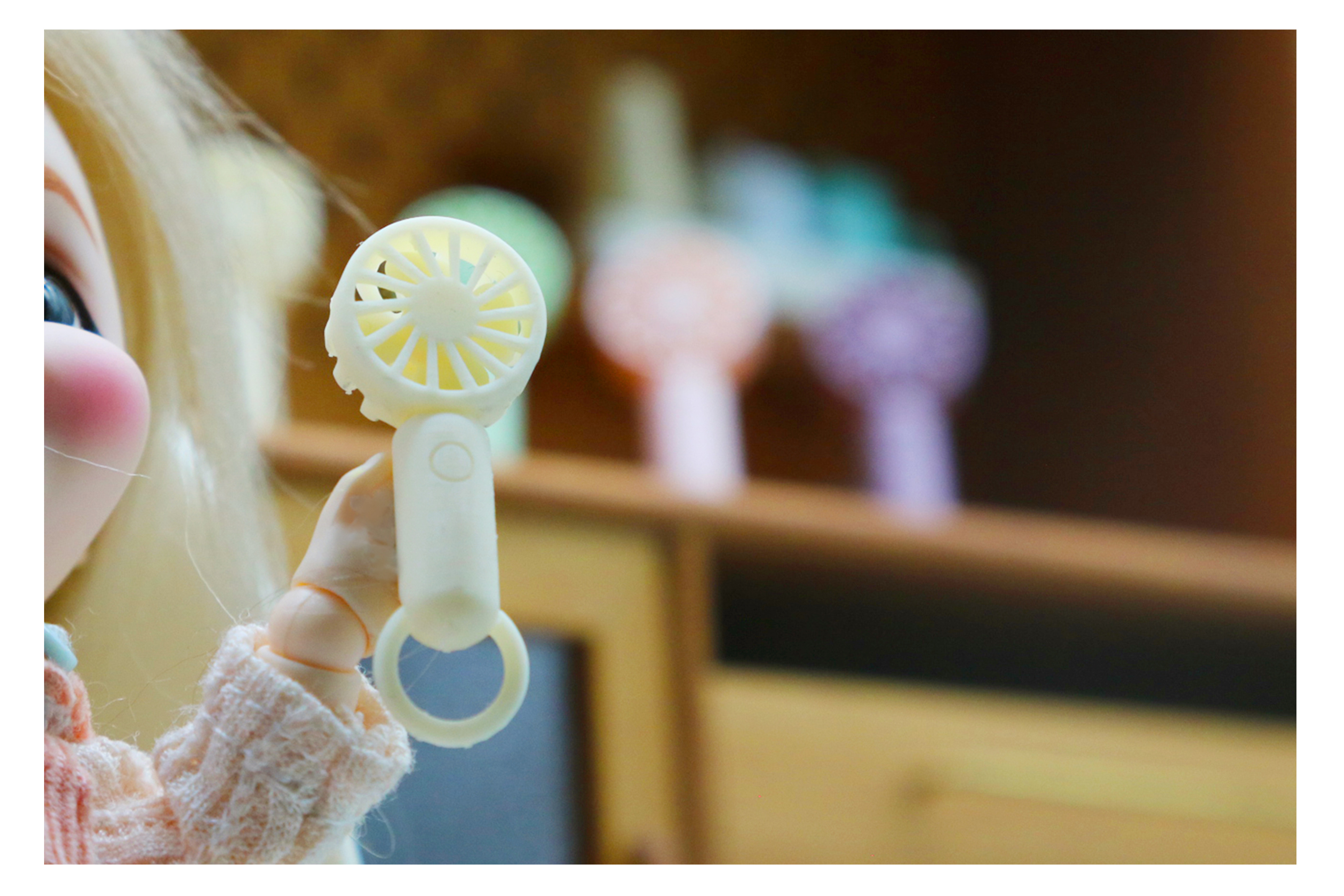 Doll House，dollhouse，Handheld fan，Miniature model，Handmade，fingertip，