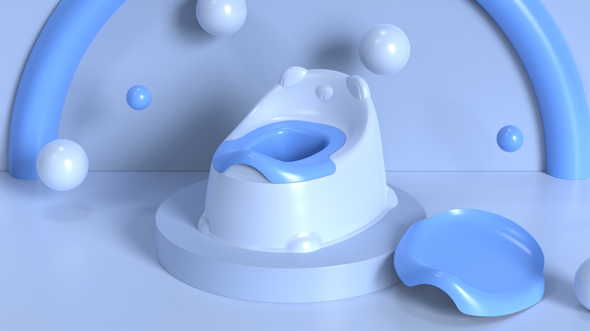 lovely，Mother and baby，pedestal pan，