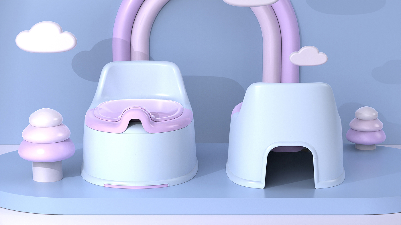 lovely，Mother and baby，pedestal pan，