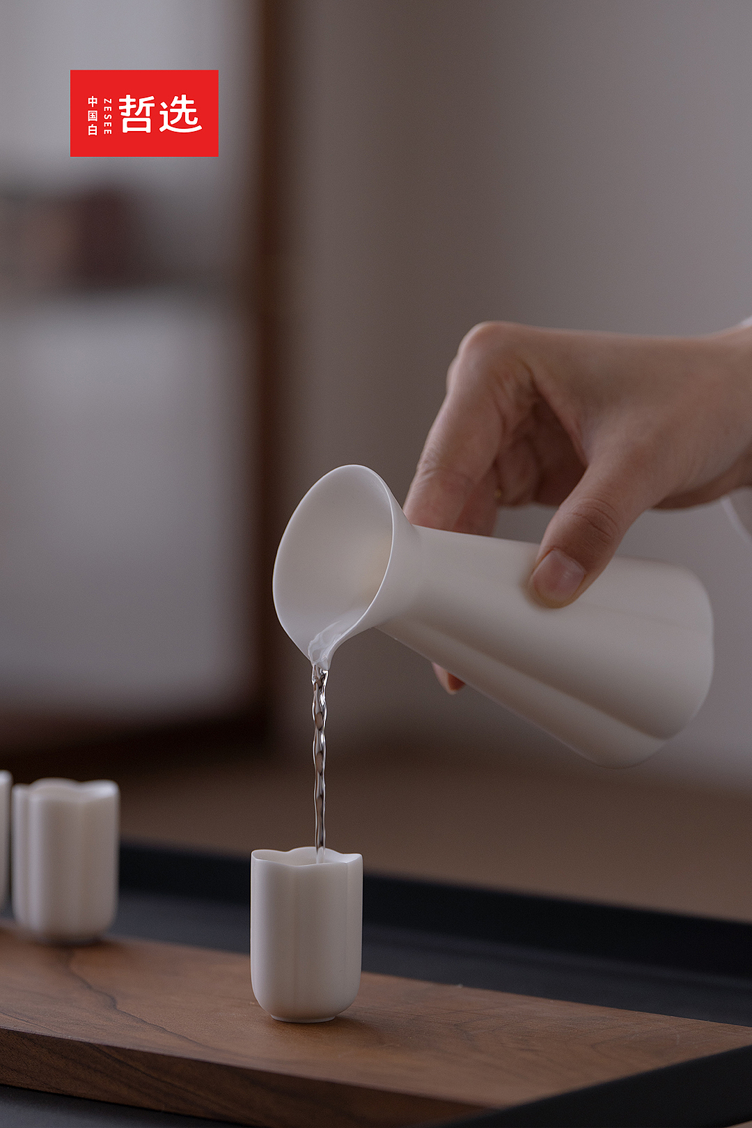 White porcelain，Wine set，ceramics，Cultural creation，