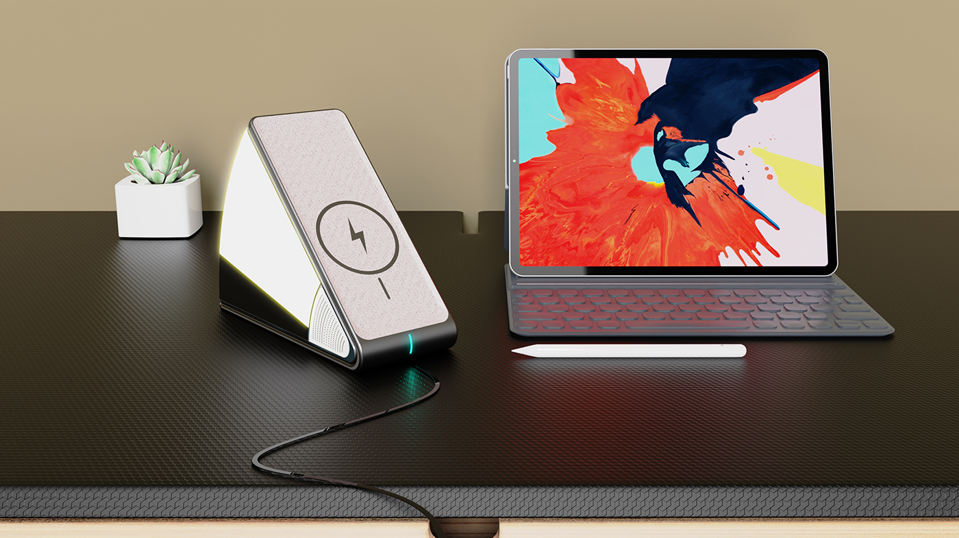 intelligent household appliances; wireless charging lamp design; emotional design，