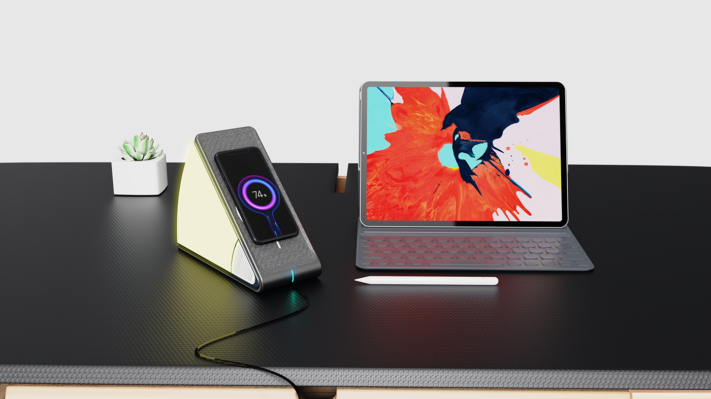 intelligent household appliances; wireless charging lamp design; emotional design，