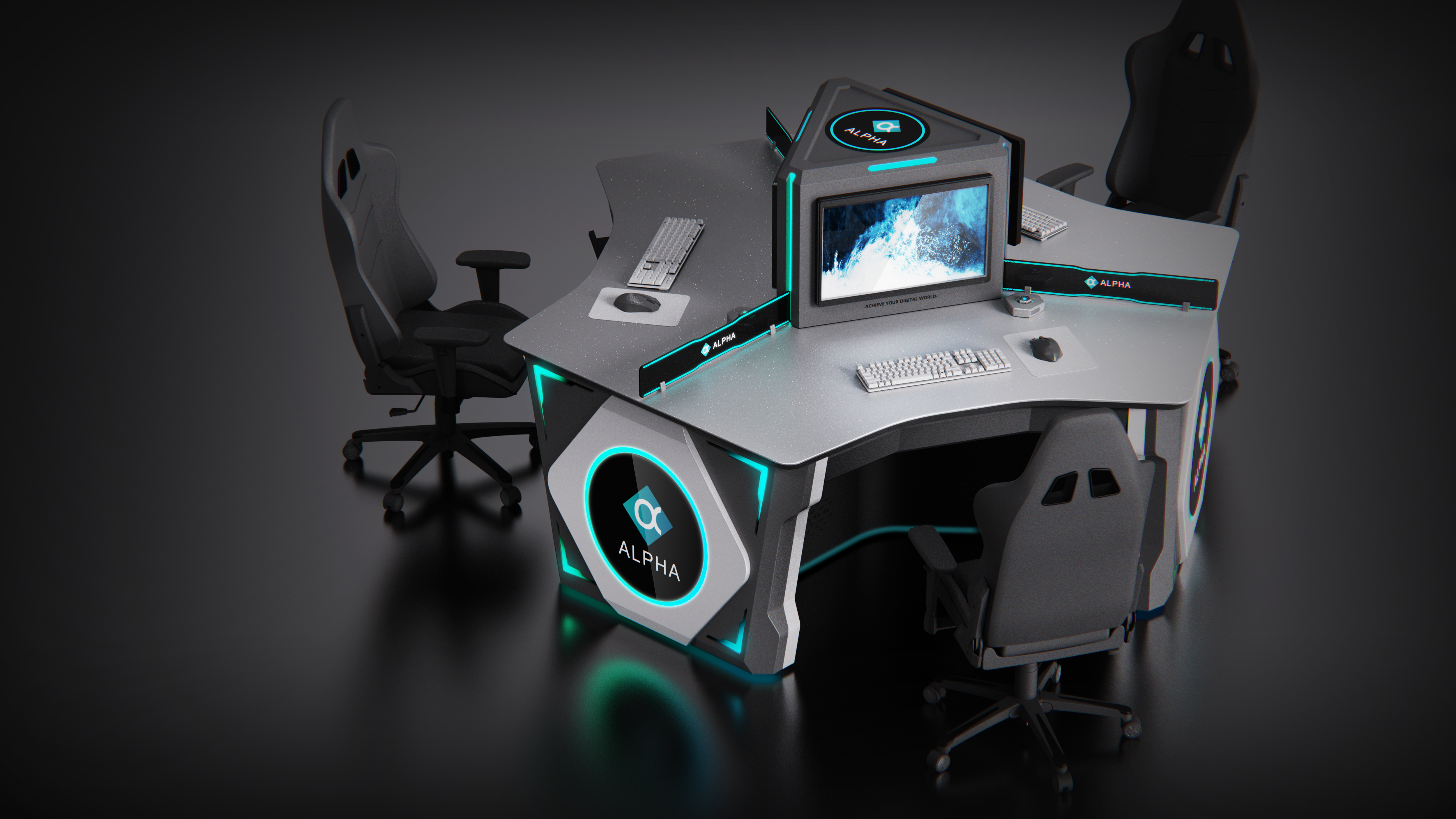 future，Metaverse，science and technology，to work in an office，