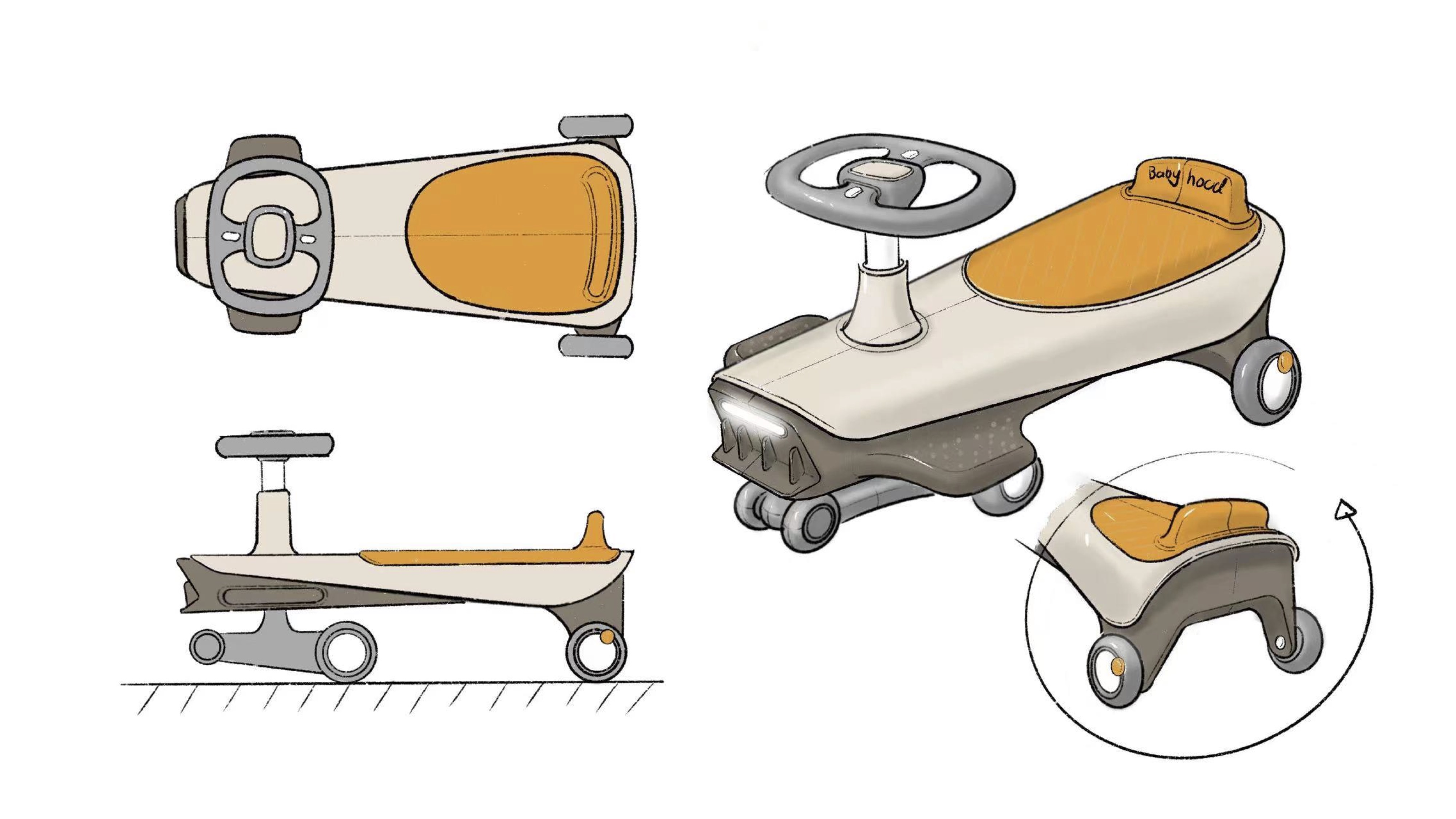 One tree industrial design，KUB，Babyhood，Toy stroller，