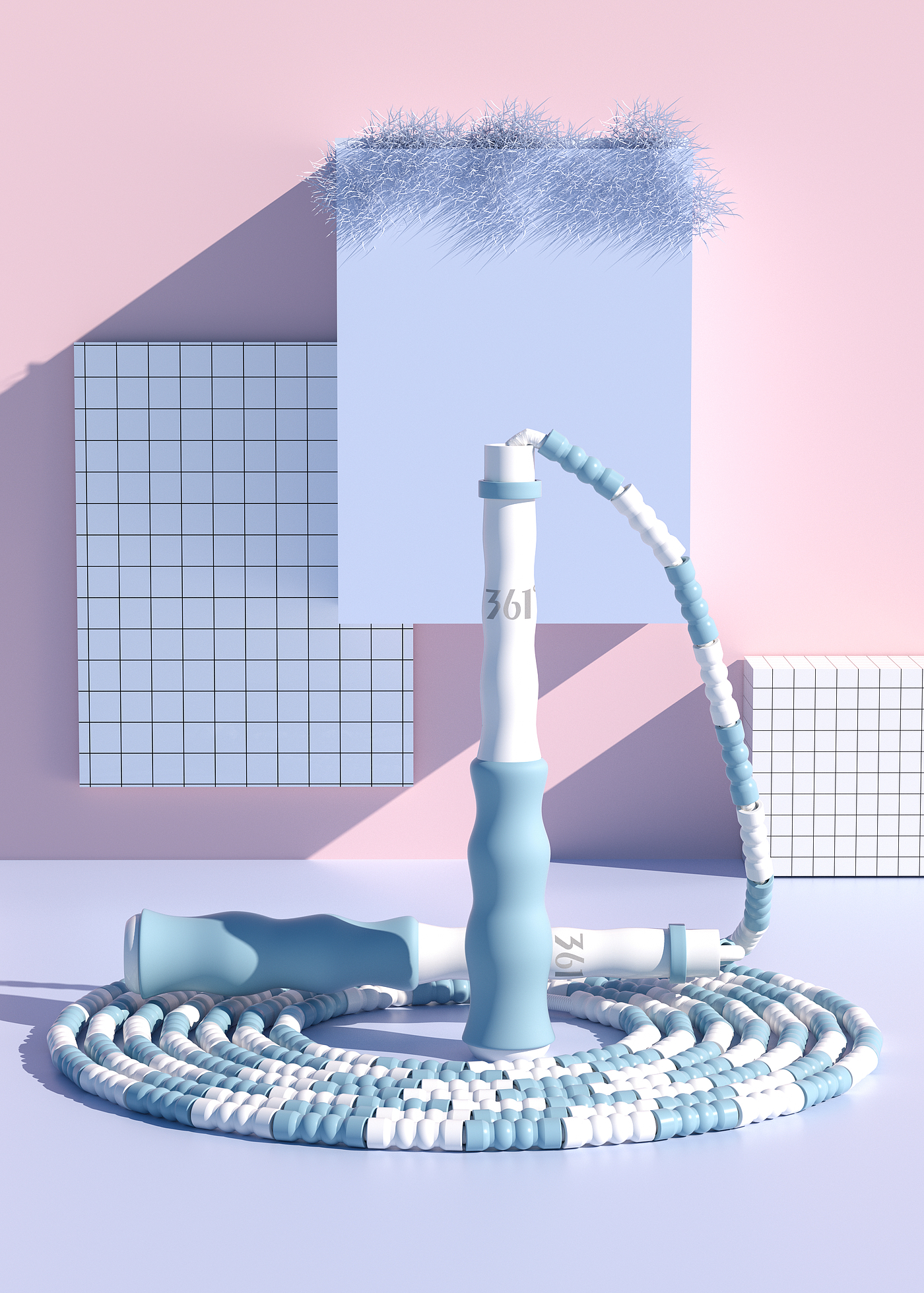 产品建模，产品渲染，跳绳，三维，c4d，oc，电商，