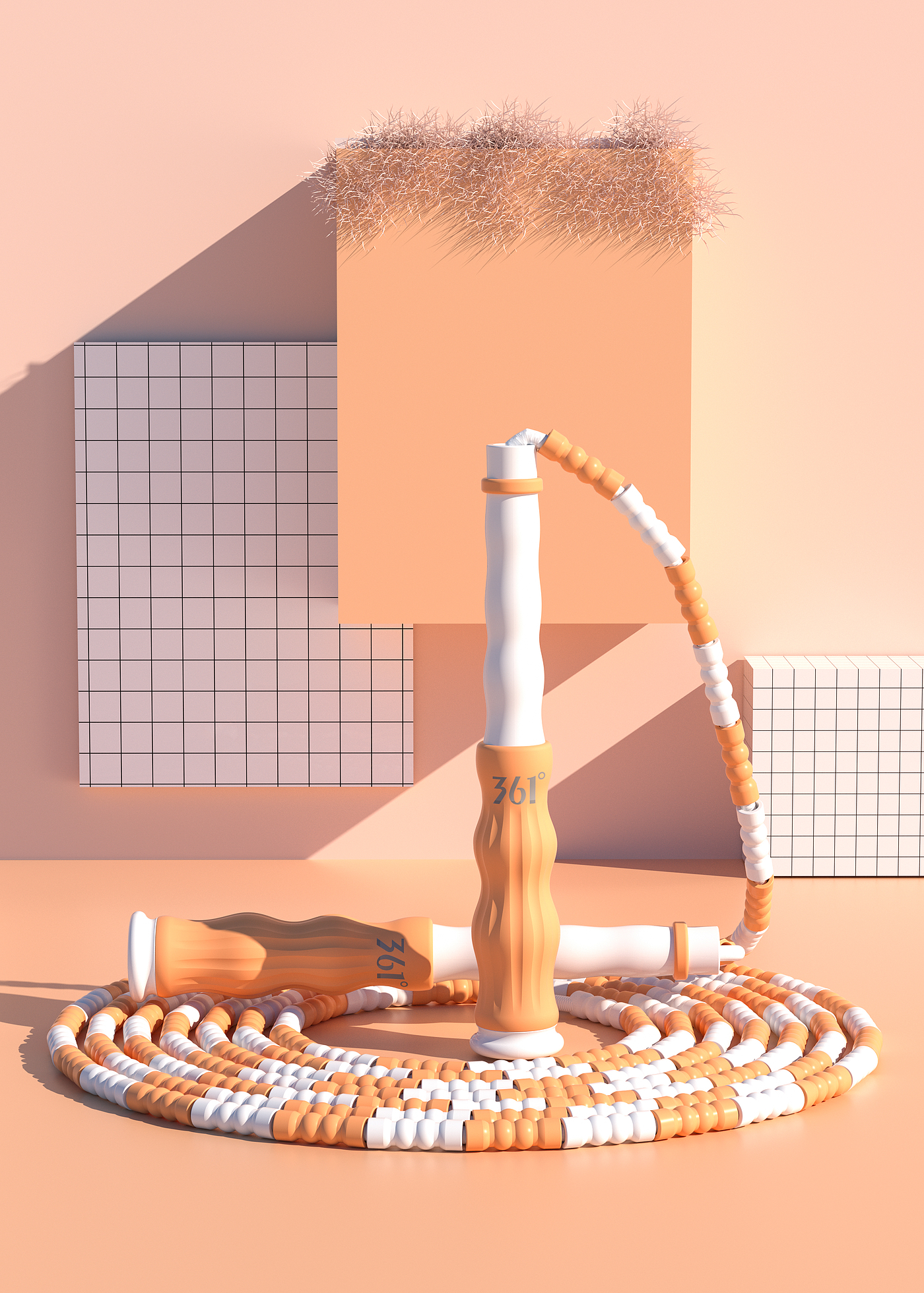 产品建模，产品渲染，跳绳，三维，c4d，oc，电商，