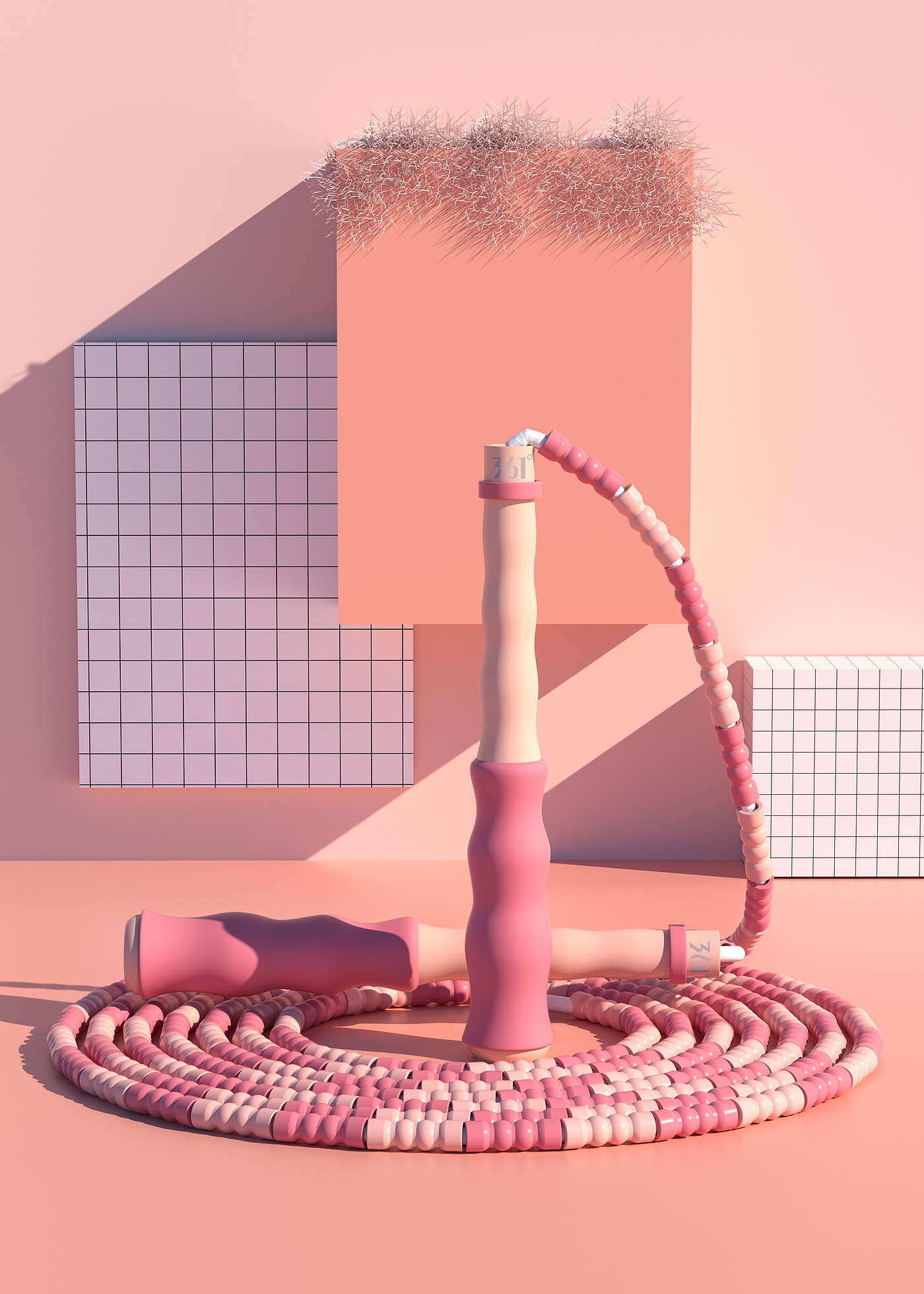 产品建模，产品渲染，跳绳，三维，c4d，oc，电商，