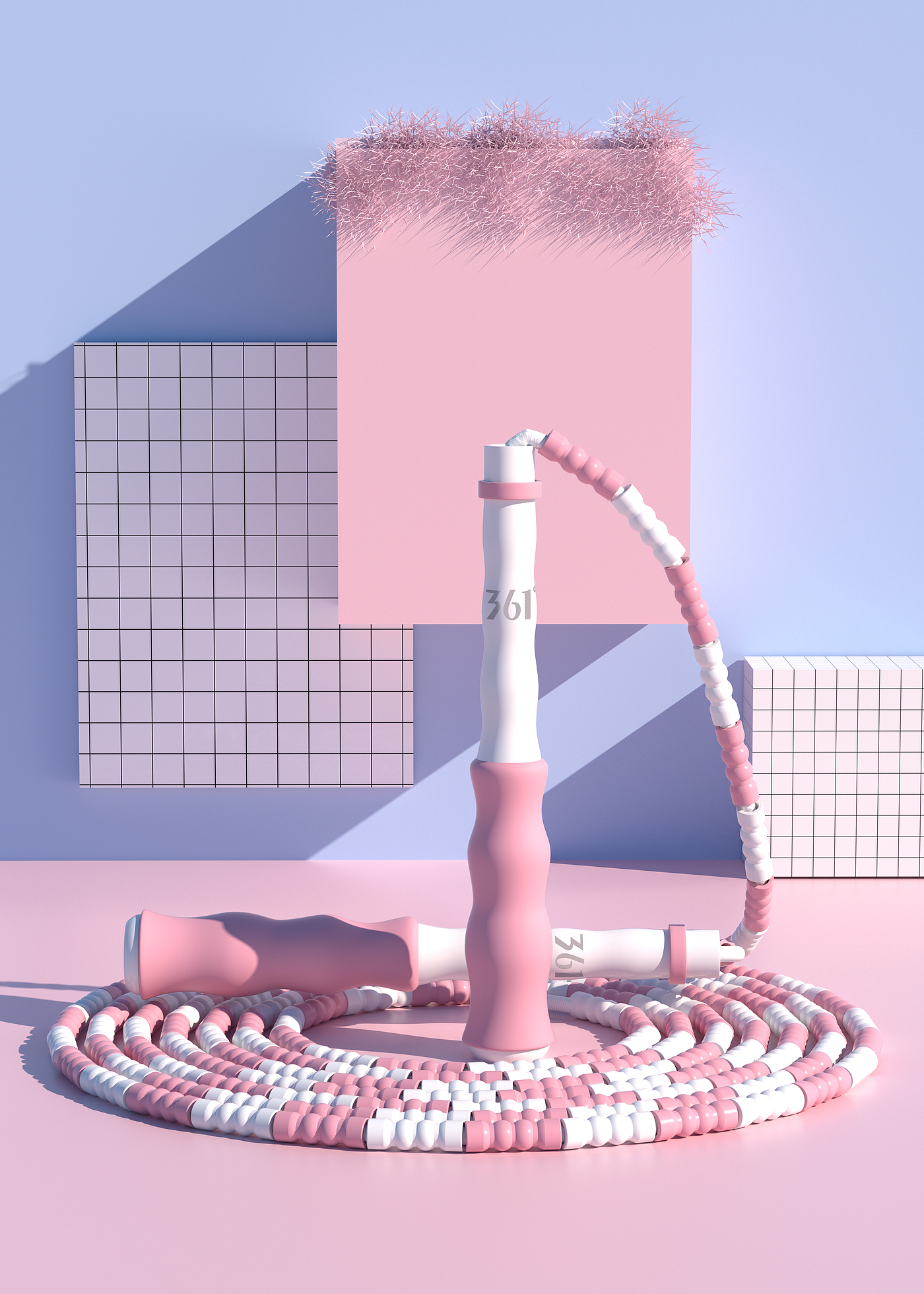 产品建模，产品渲染，跳绳，三维，c4d，oc，电商，