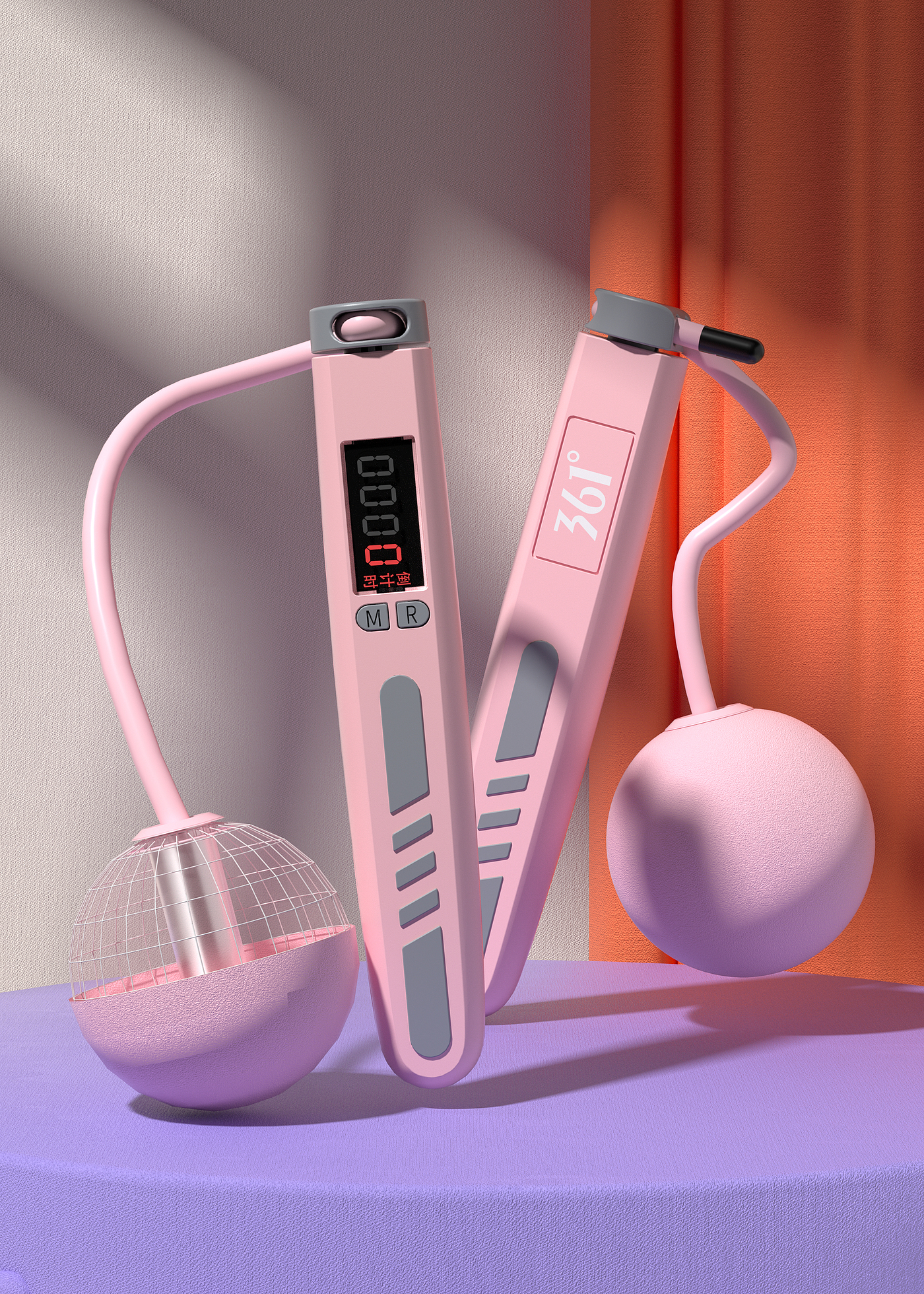 产品建模，产品渲染，跳绳，三维，c4d，oc，电商，