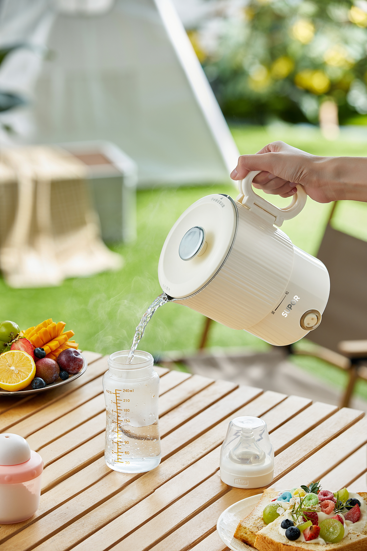 Folding electric kettle，Double steel folding electric kettle，Travel electric kettle，Retro light luxury，