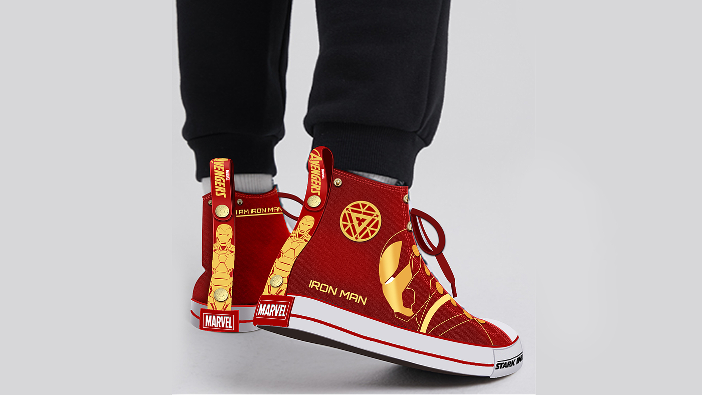 shoes，Iron Man，Marvel，jointly，