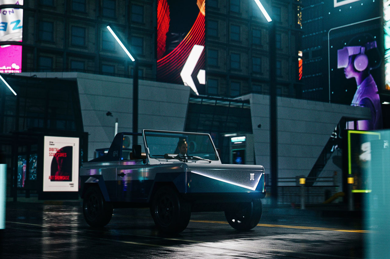 AR windshield，retro futurism ，Electric，suv，