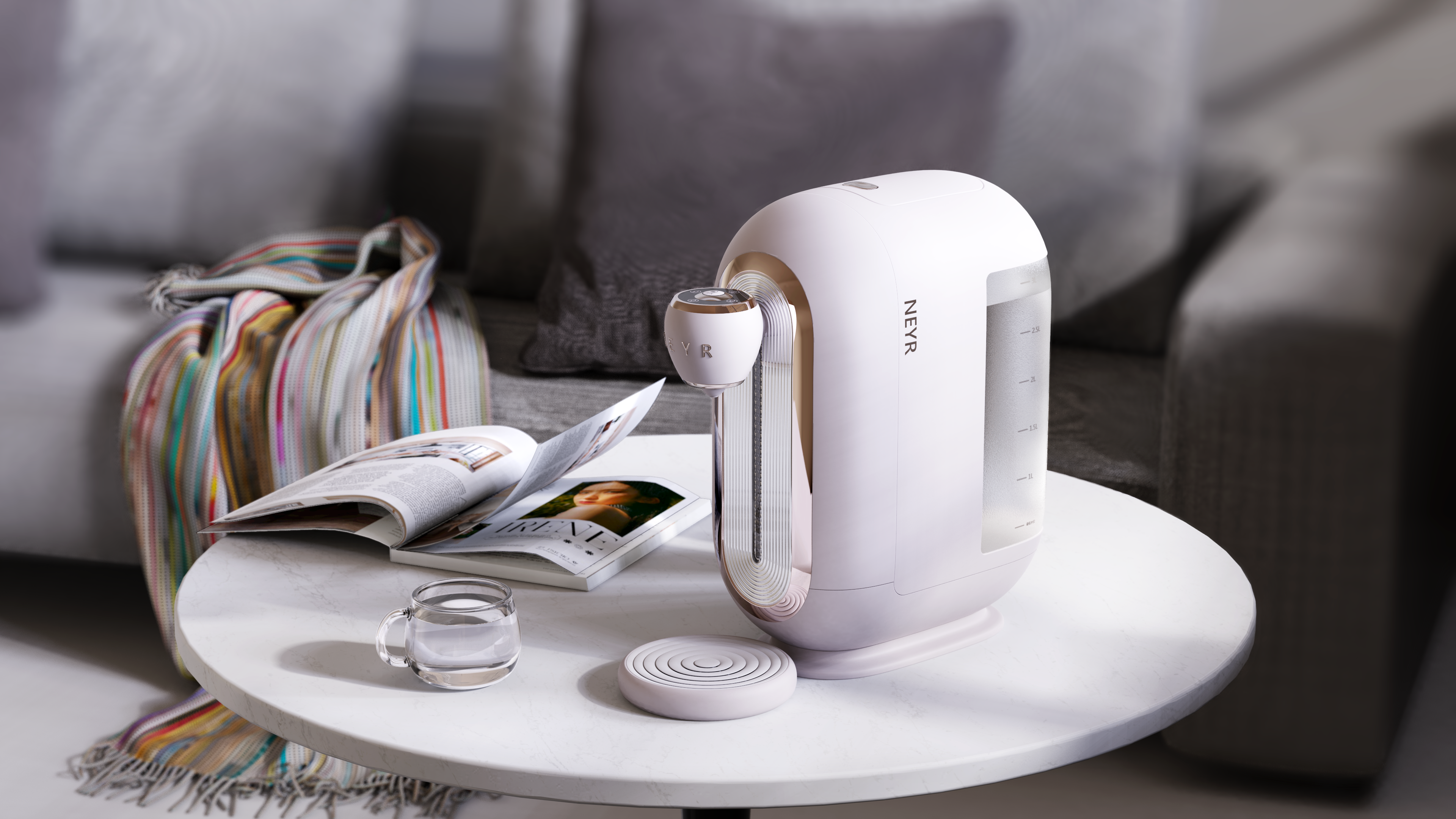 Small water dispenser，Instant Hot Drinker，Home products，Appearance design，Simplicity，Retro，