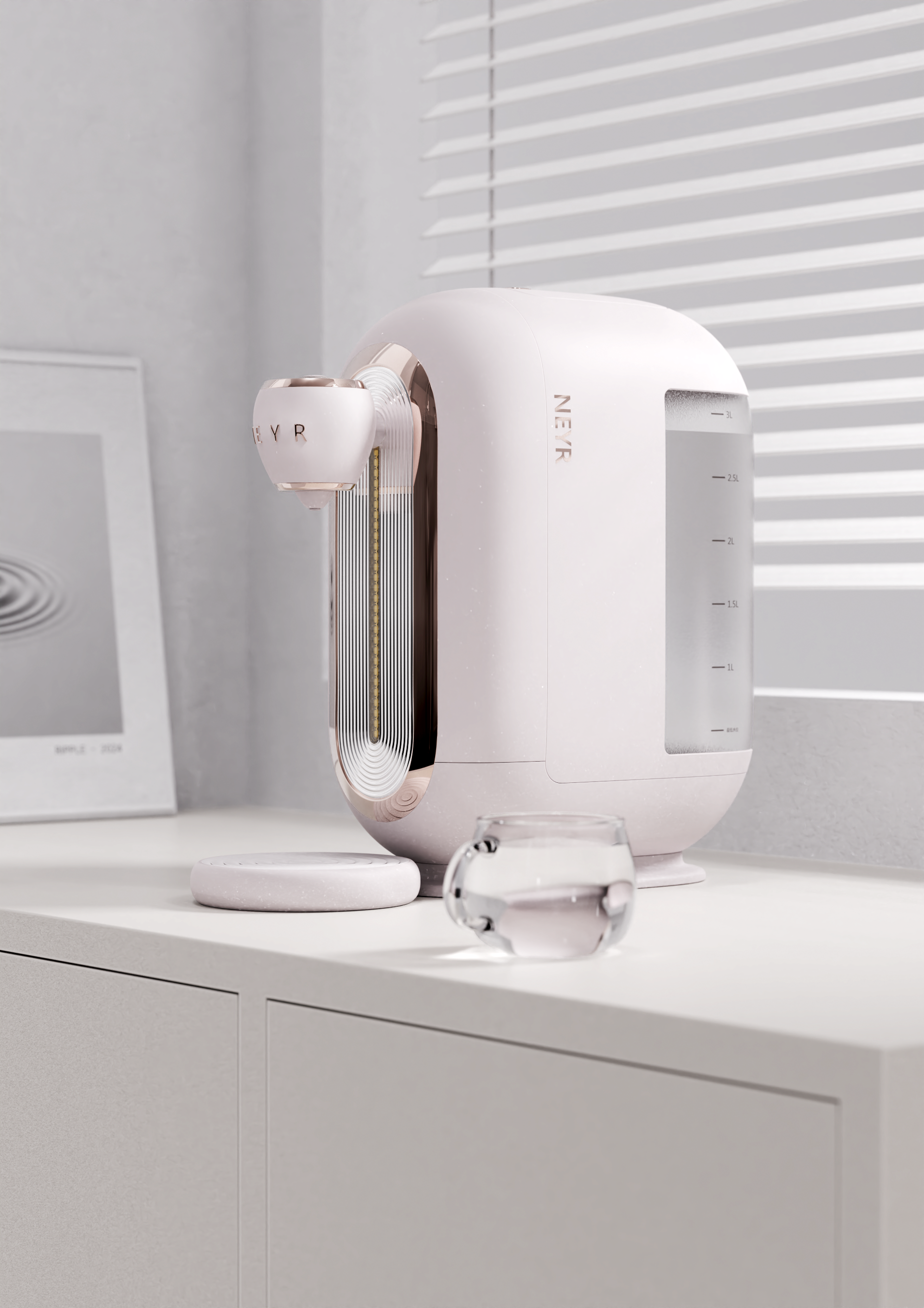 Small water dispenser，Instant Hot Drinker，Home products，Appearance design，Simplicity，Retro，