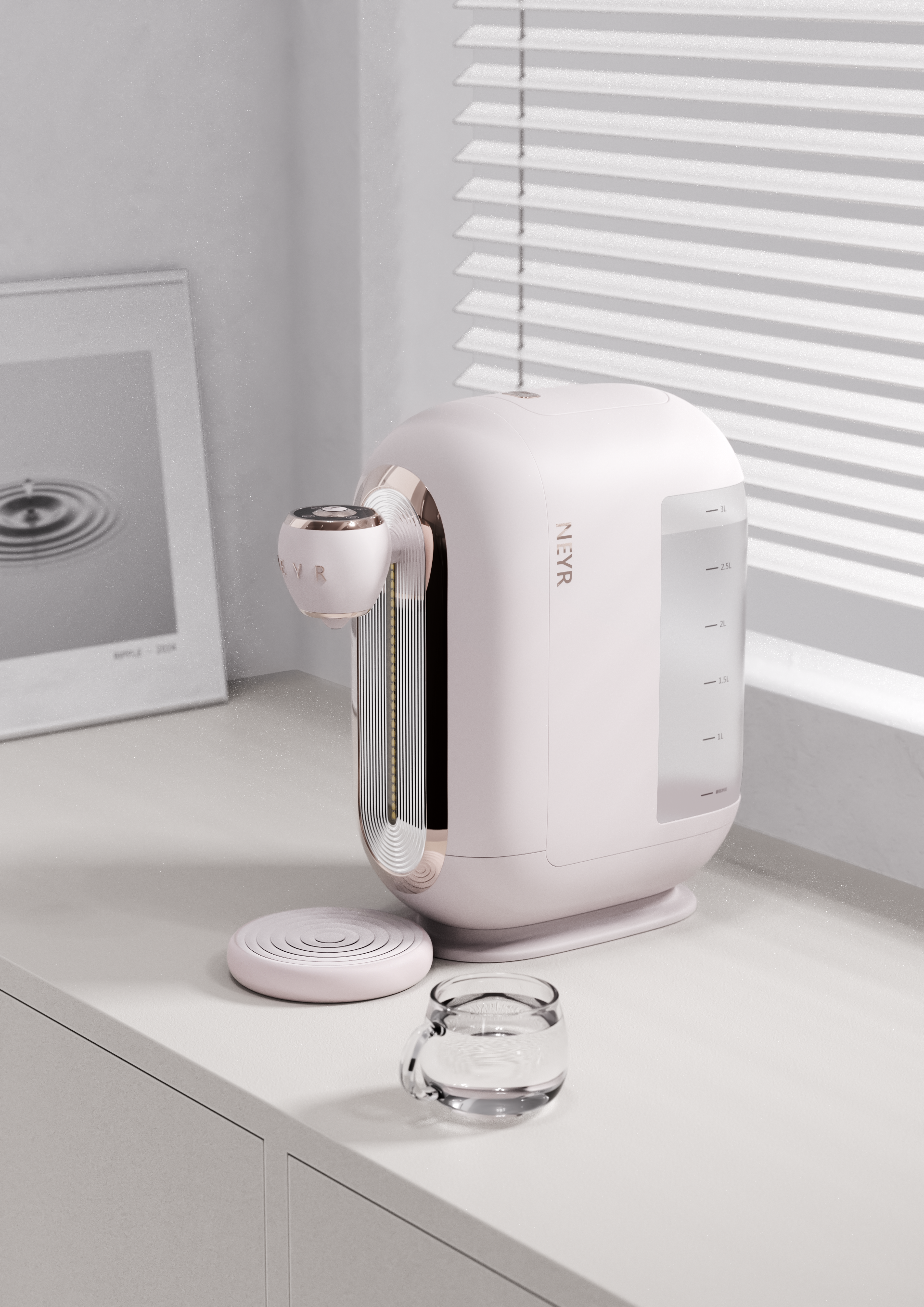 Small water dispenser，Instant Hot Drinker，Home products，Appearance design，Simplicity，Retro，