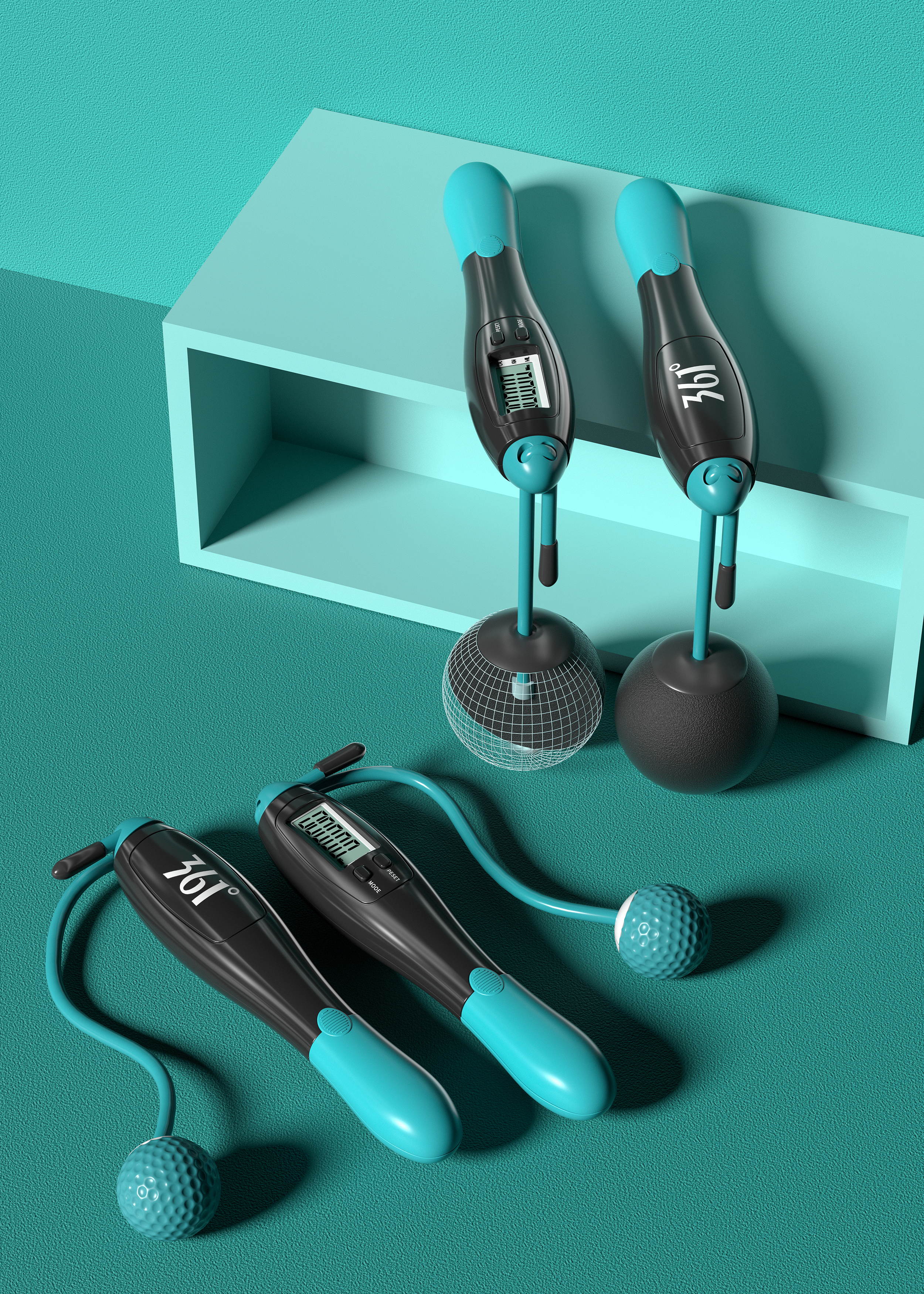 Product modeling，Product rendering，c4d，oc，3d，online retailers，skipping rope，three-dimensional，