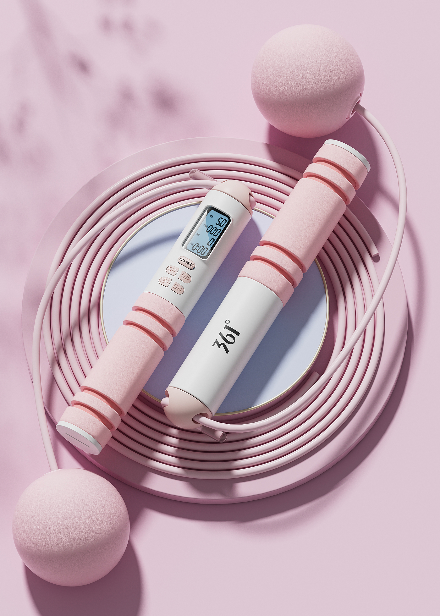 Product modeling，Product rendering，c4d，oc，3d，online retailers，skipping rope，three-dimensional，