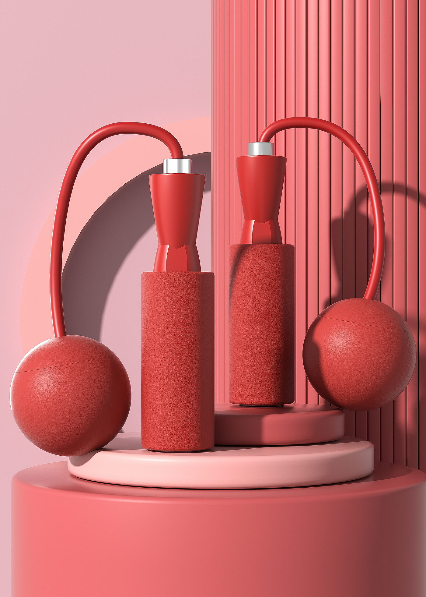 Product modeling，Product rendering，c4d，oc，3d，online retailers，skipping rope，three-dimensional，
