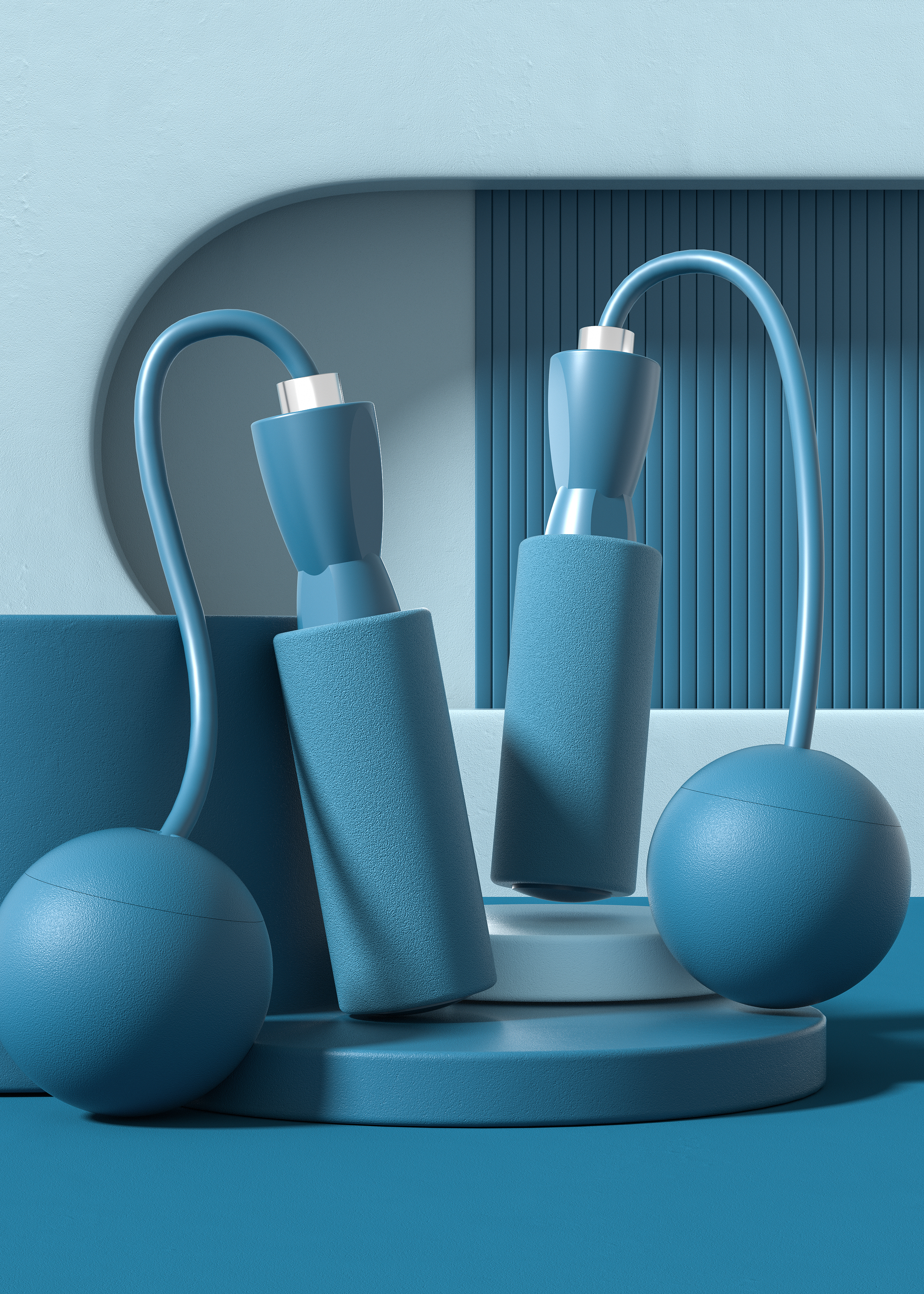 Product modeling，Product rendering，c4d，oc，3d，online retailers，skipping rope，three-dimensional，