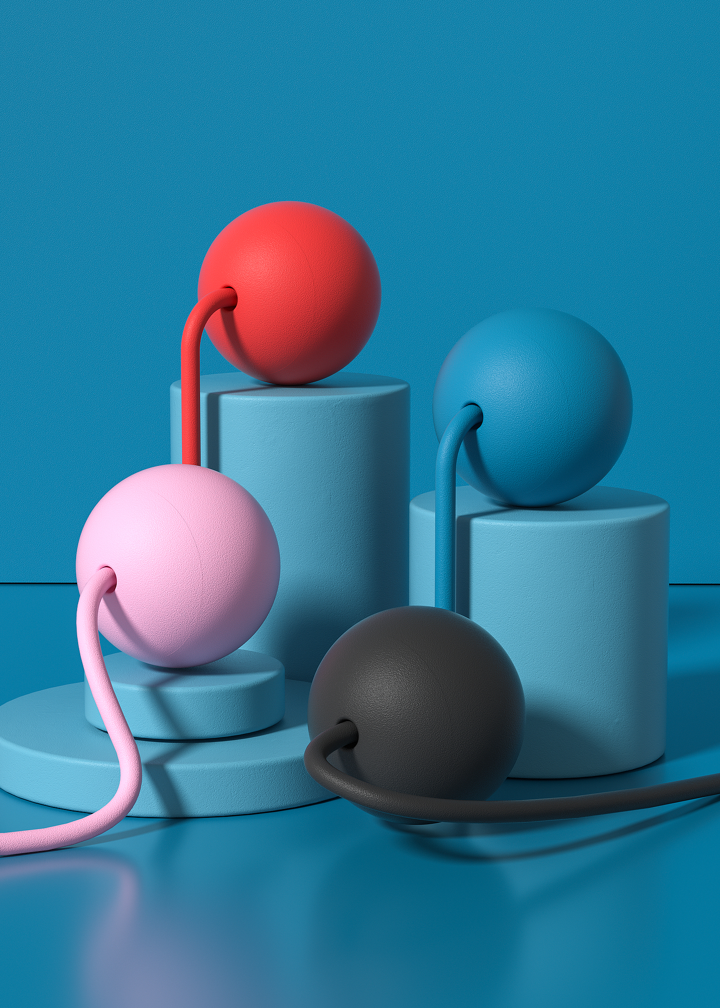 Product modeling，Product rendering，c4d，oc，3d，online retailers，skipping rope，three-dimensional，
