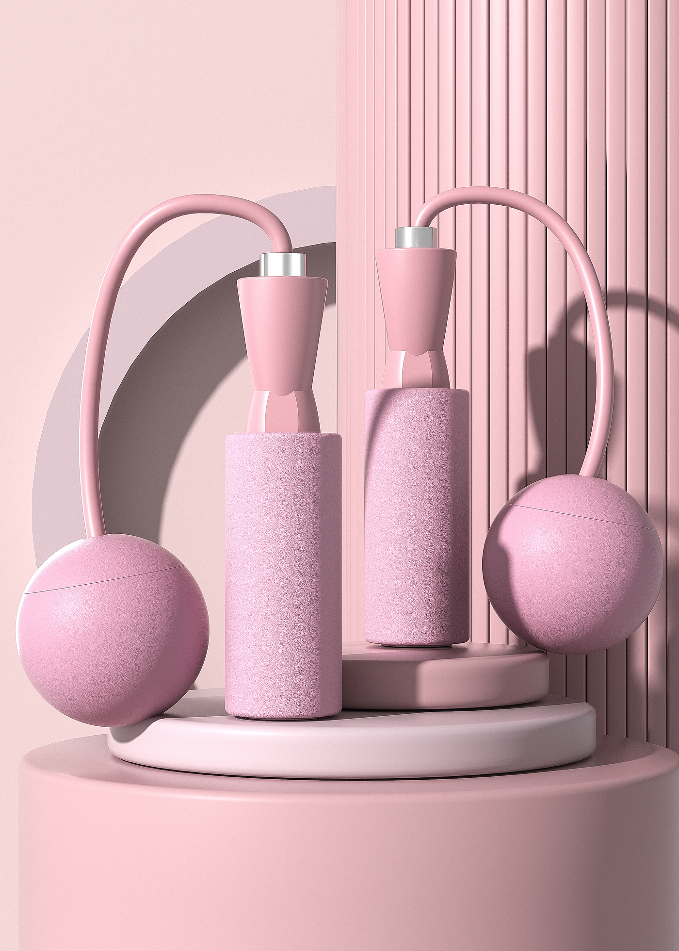 Product modeling，Product rendering，c4d，oc，3d，online retailers，skipping rope，three-dimensional，