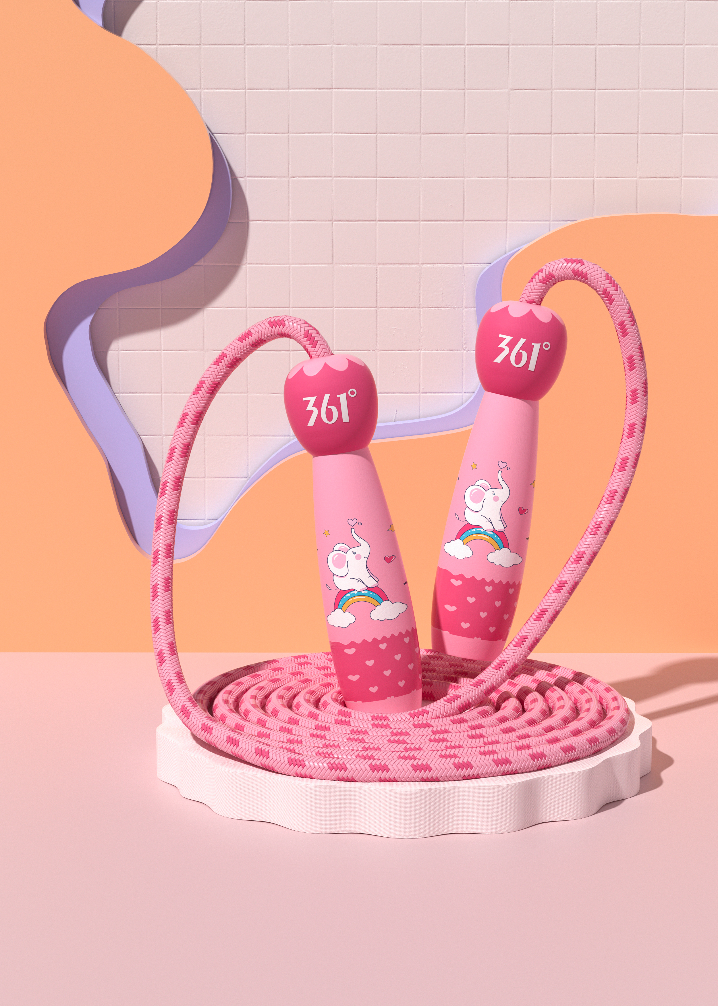 Product modeling，Product rendering，c4d，oc，3d，online retailers，skipping rope，three-dimensional，