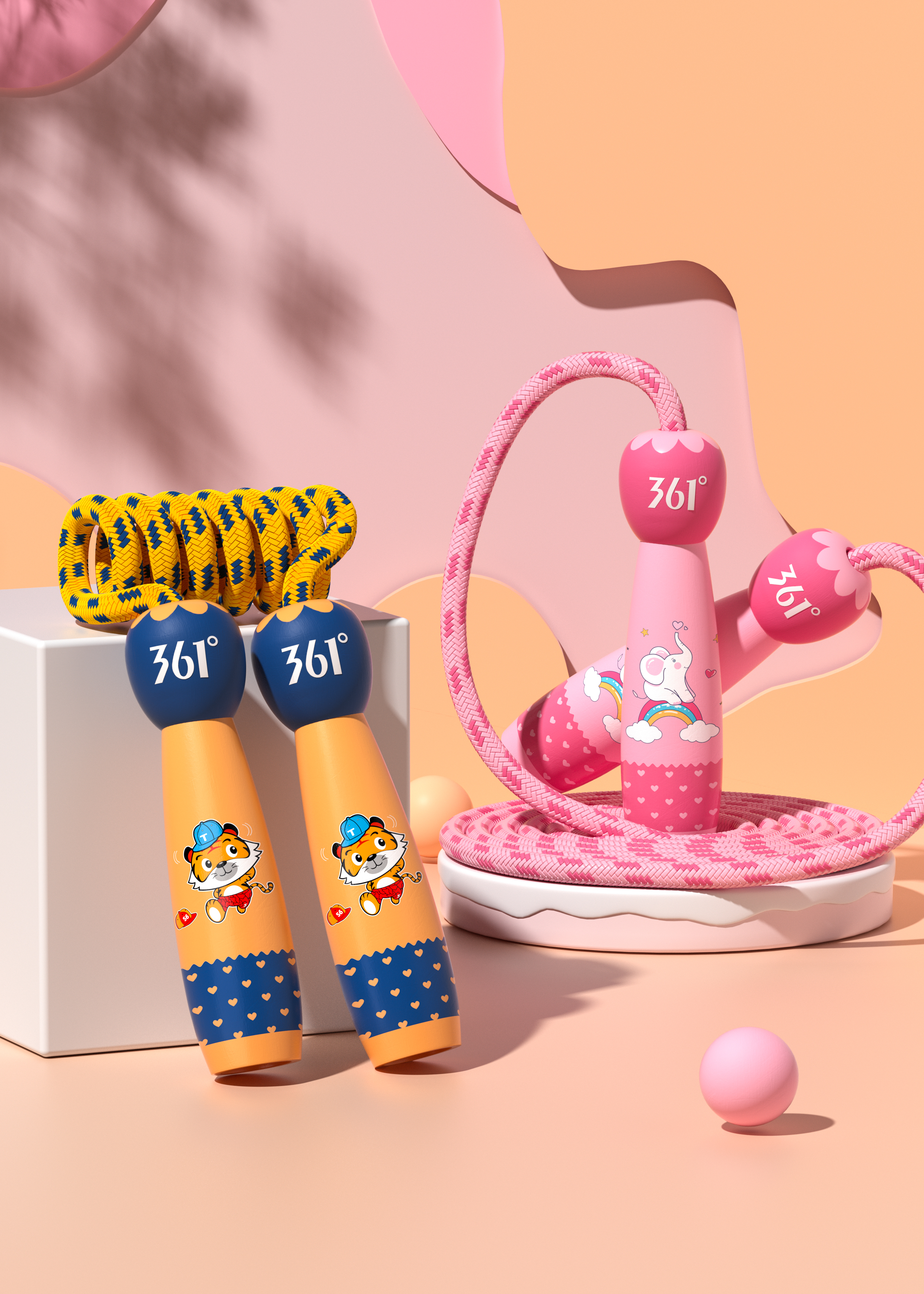 Product modeling，Product rendering，c4d，oc，3d，online retailers，skipping rope，three-dimensional，