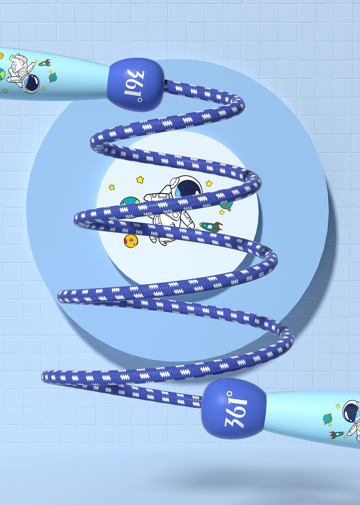 Product modeling，Product rendering，c4d，oc，3d，online retailers，skipping rope，three-dimensional，