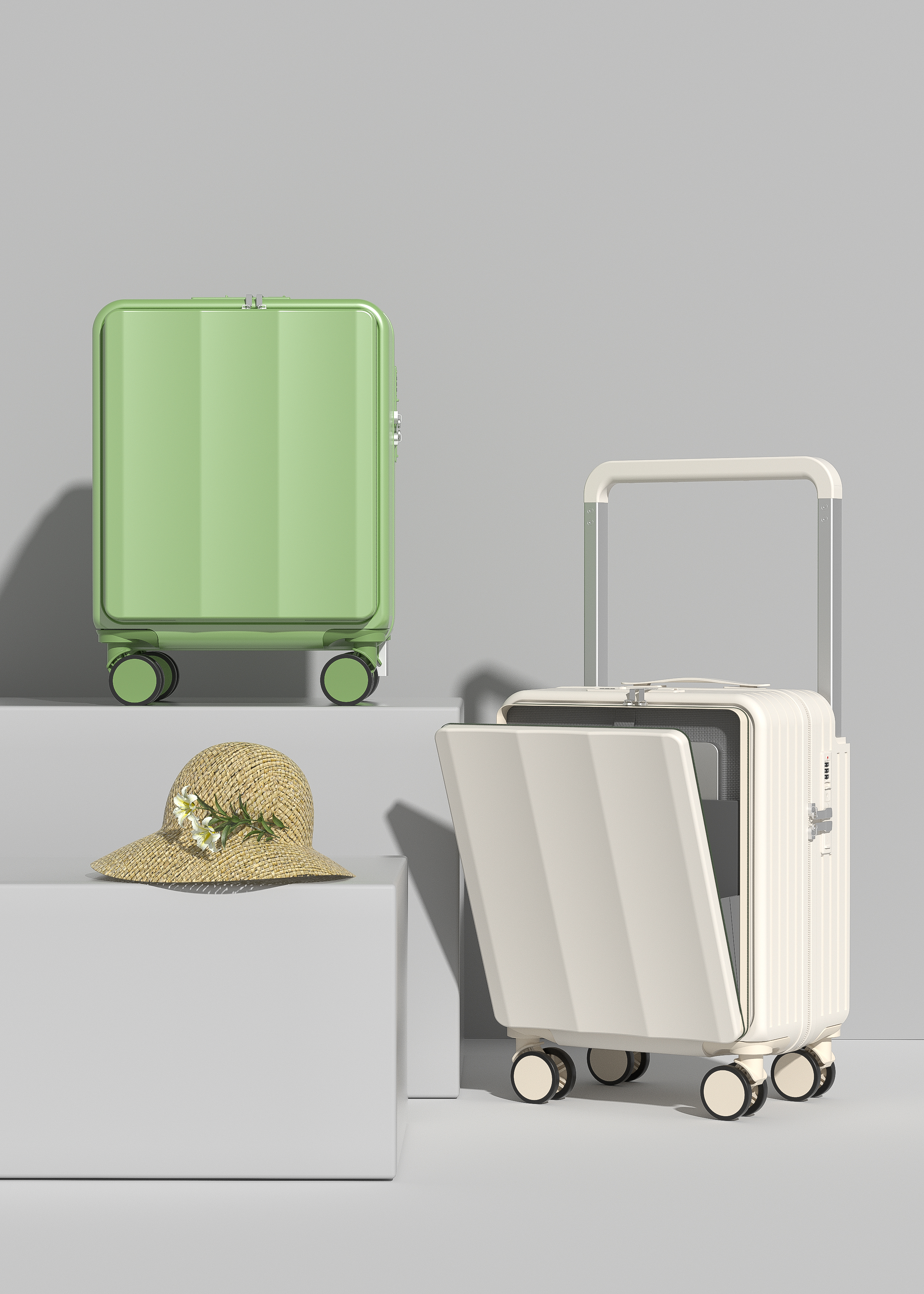 c4d，3D modeling，Product modeling，Product rendering，trunk，online retailers，