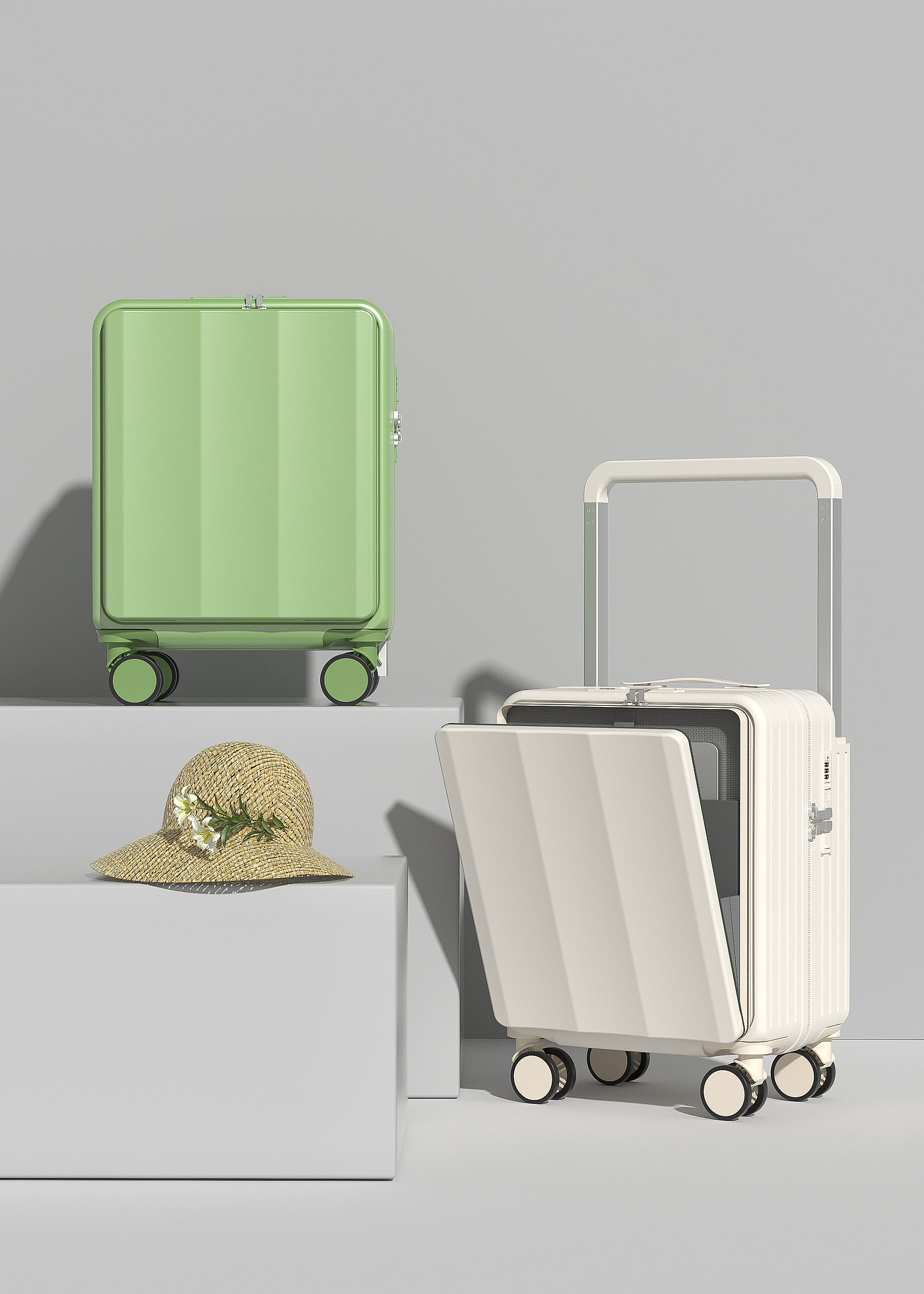 c4d，3D modeling，Product modeling，Product rendering，trunk，online retailers，