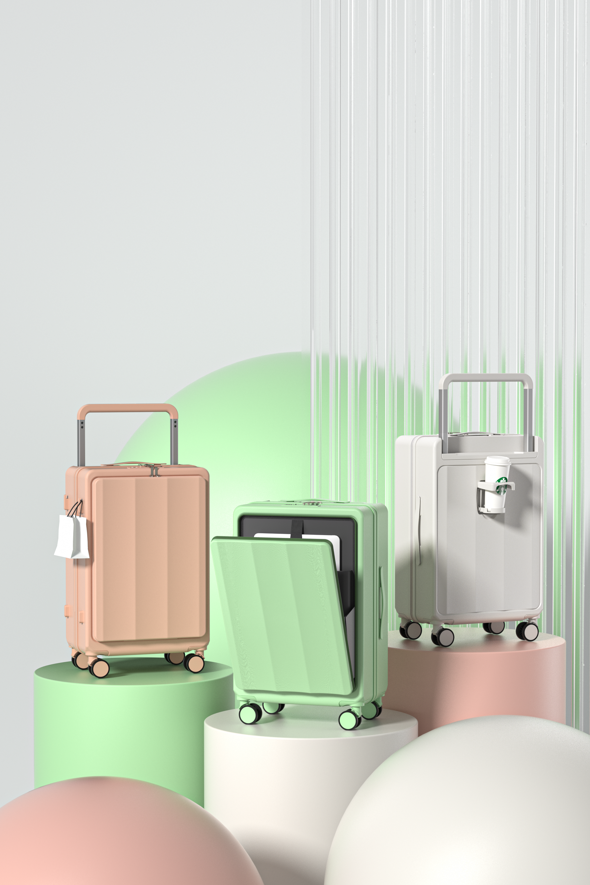 c4d，3D modeling，Product modeling，Product rendering，trunk，online retailers，