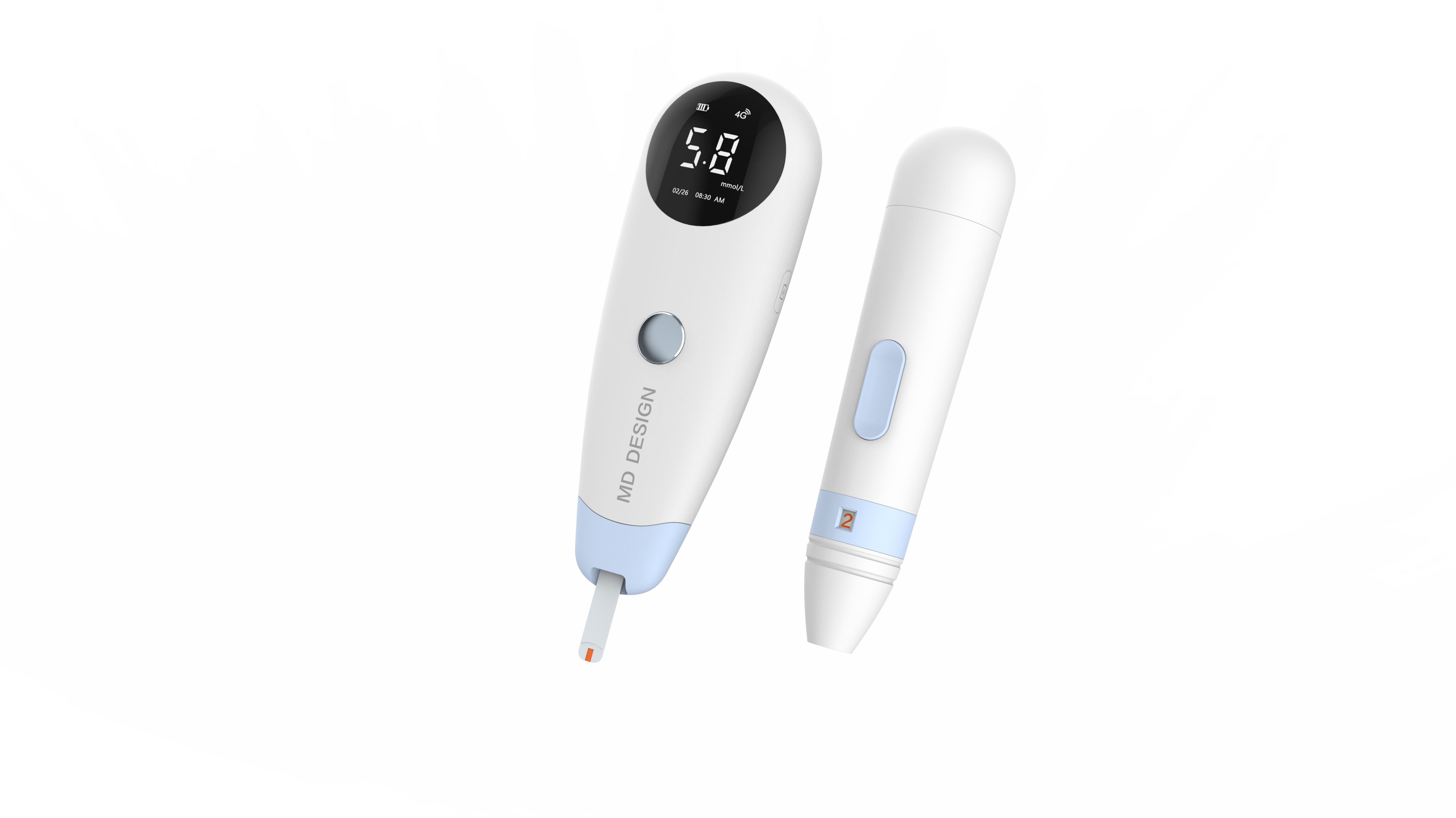 Medical machinery，Blood glucose meter，Appearance design，Diabetes，Simple design，Consumer Medical，