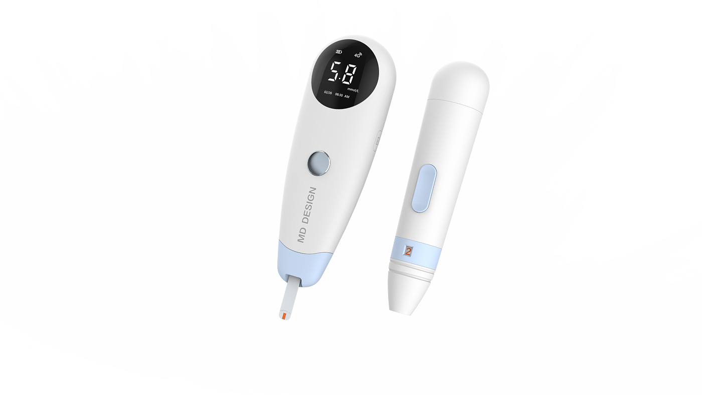 Medical machinery，Blood glucose meter，Appearance design，Diabetes，Simple design，Consumer Medical，