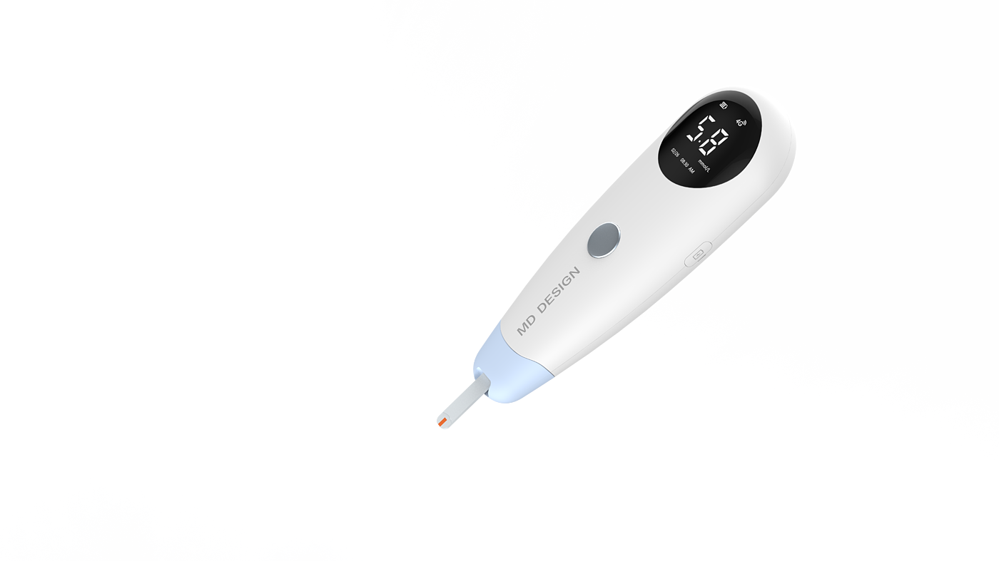 Medical machinery，Blood glucose meter，Appearance design，Diabetes，Simple design，Consumer Medical，