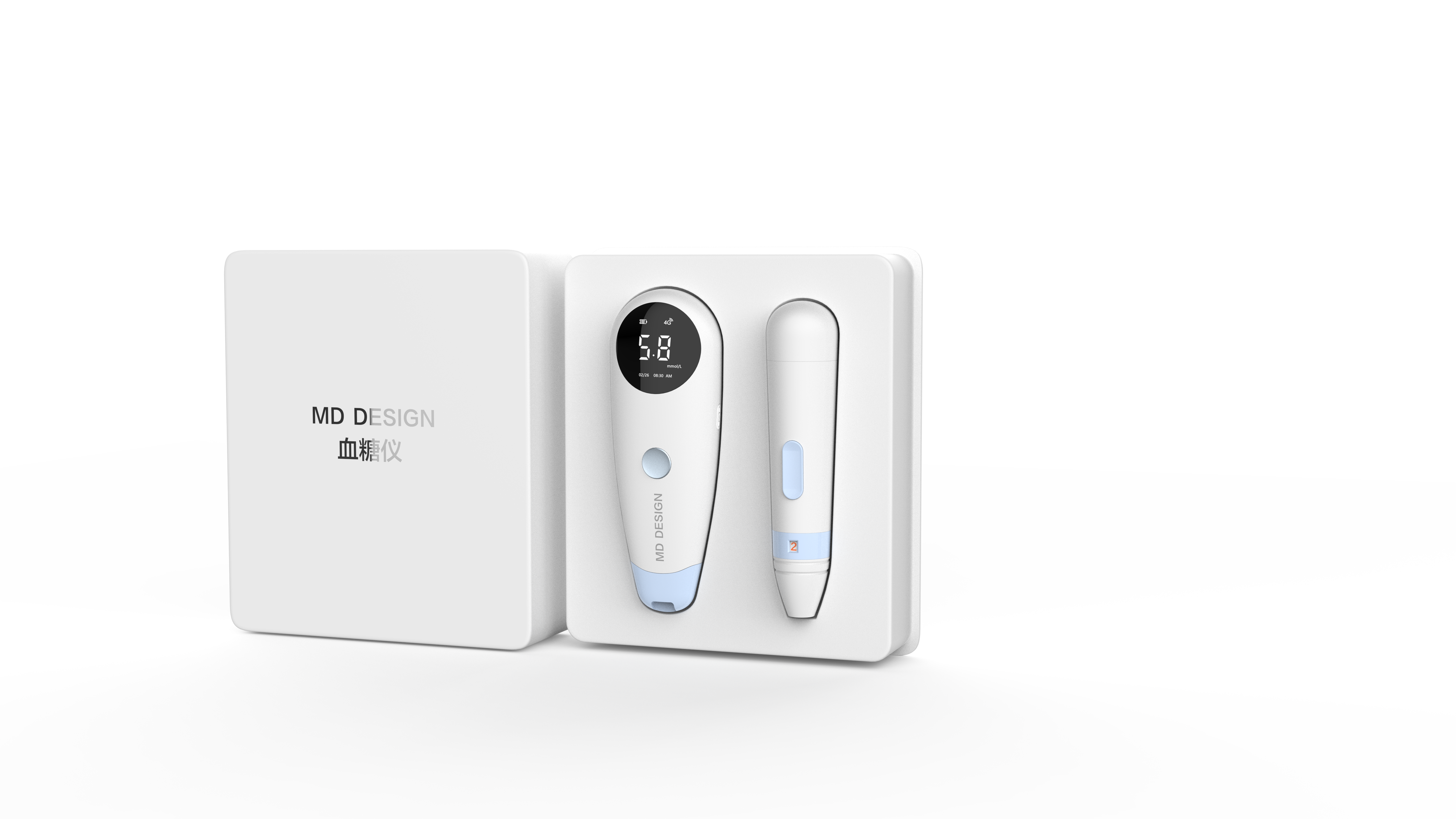 Medical machinery，Blood glucose meter，Appearance design，Diabetes，Simple design，Consumer Medical，