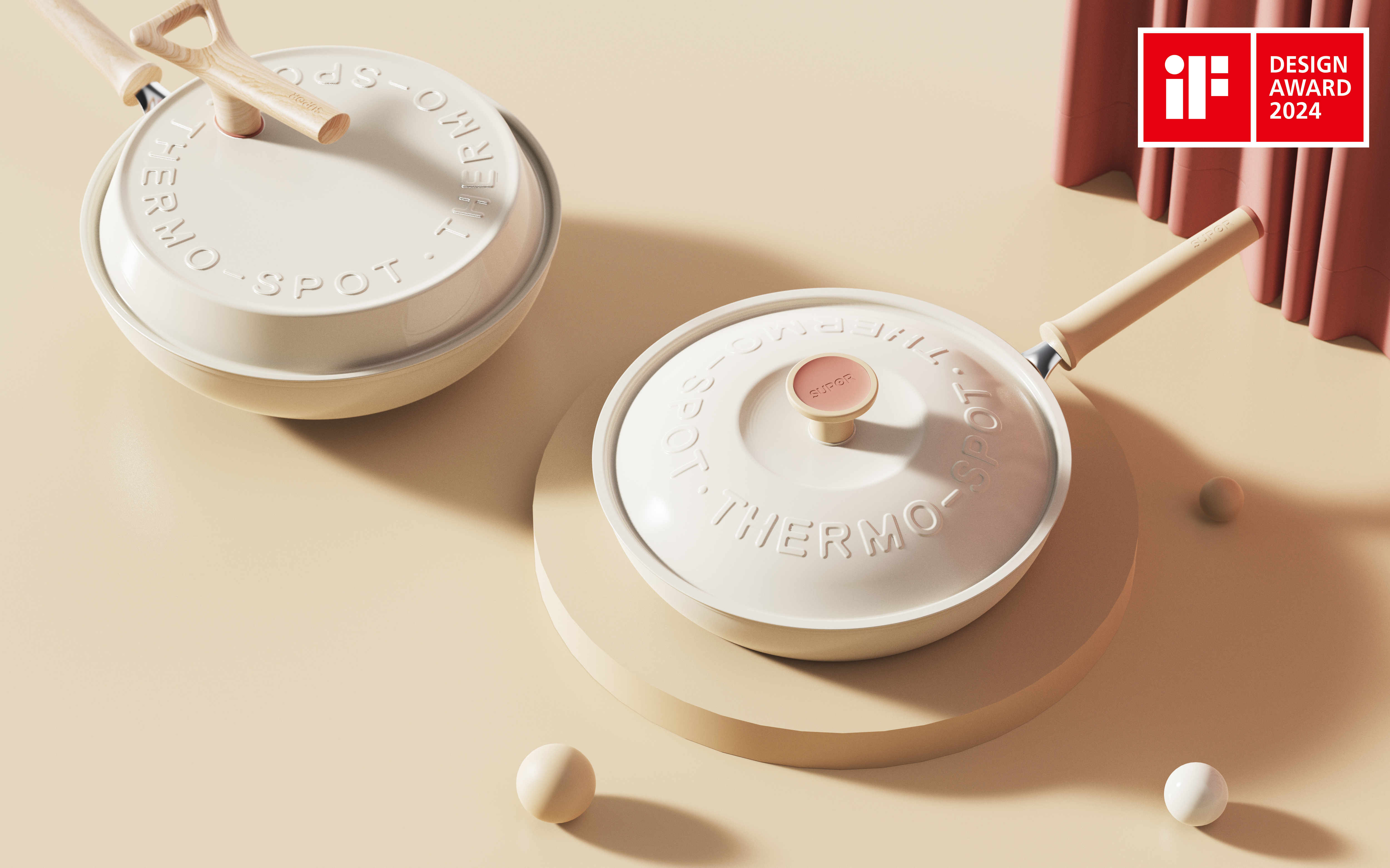 be younger，cooker，non-stick cookware，Fire red dot，Light weight，dishwasher，new generation wok，