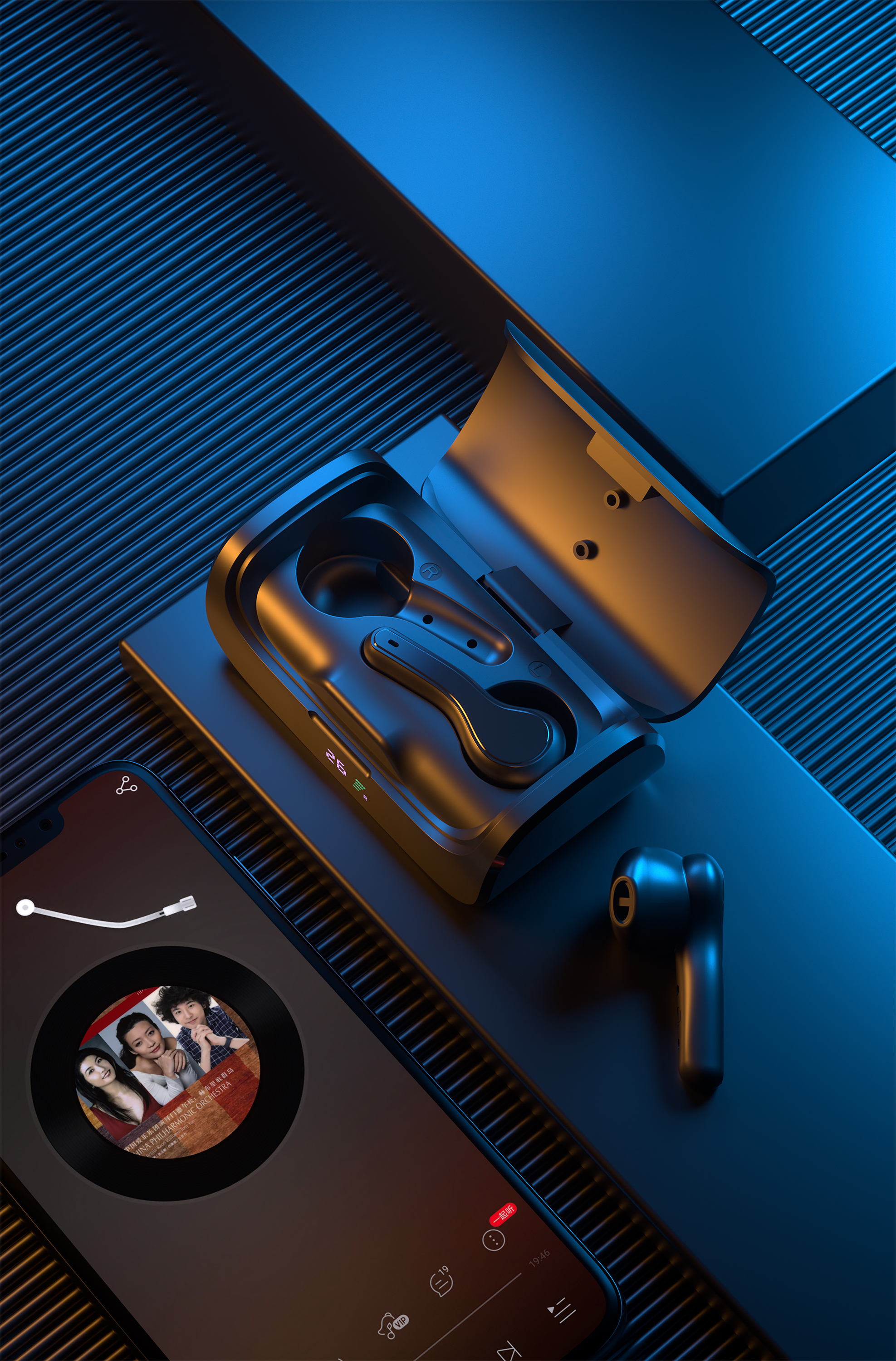 c4d，C4D modeling，C4D rendering，headset，online retailers，3D modeling，3D rendering，