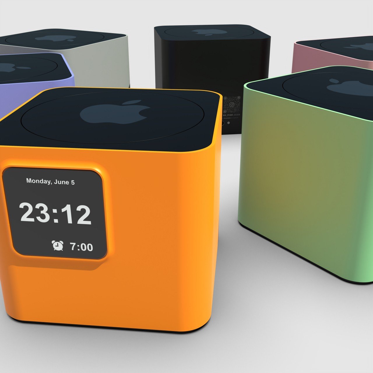 Apple，concept，alarm clock，Design，Simplicity，leisure time，