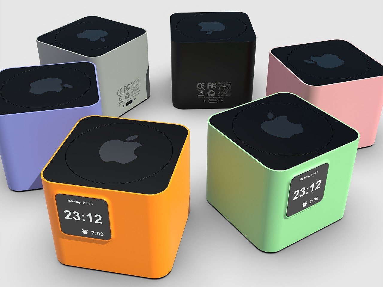 Apple，concept，alarm clock，Design，Simplicity，leisure time，