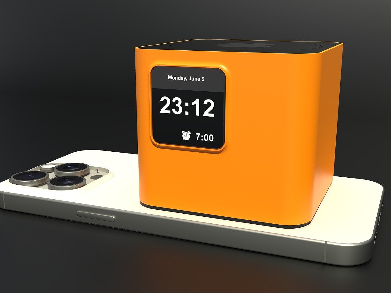 Apple，concept，alarm clock，Design，Simplicity，leisure time，