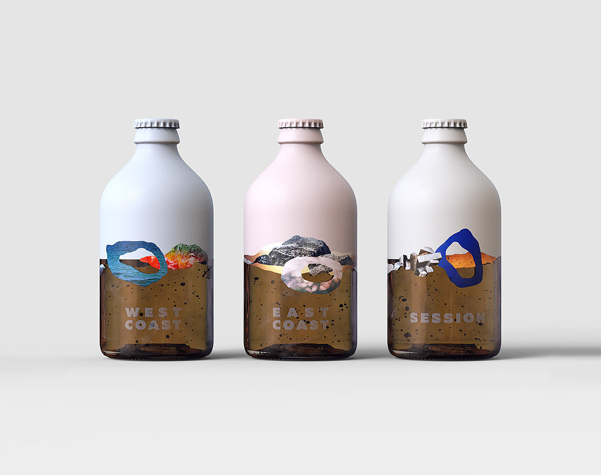 industrial design，packing，Beer bottle，brand，adventure，Waves and Trails，