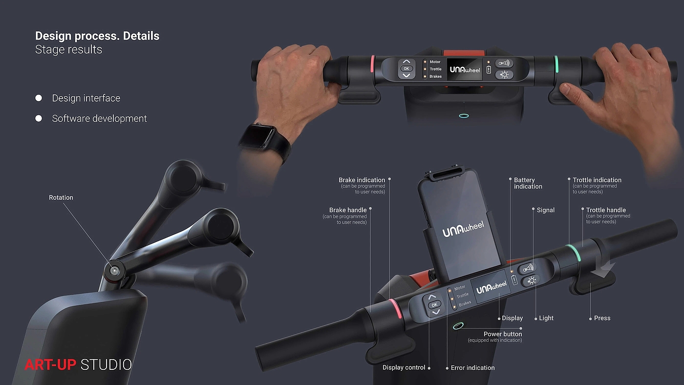 UNAwheel，product design，Intelligent wheelchair，Power Supplies，