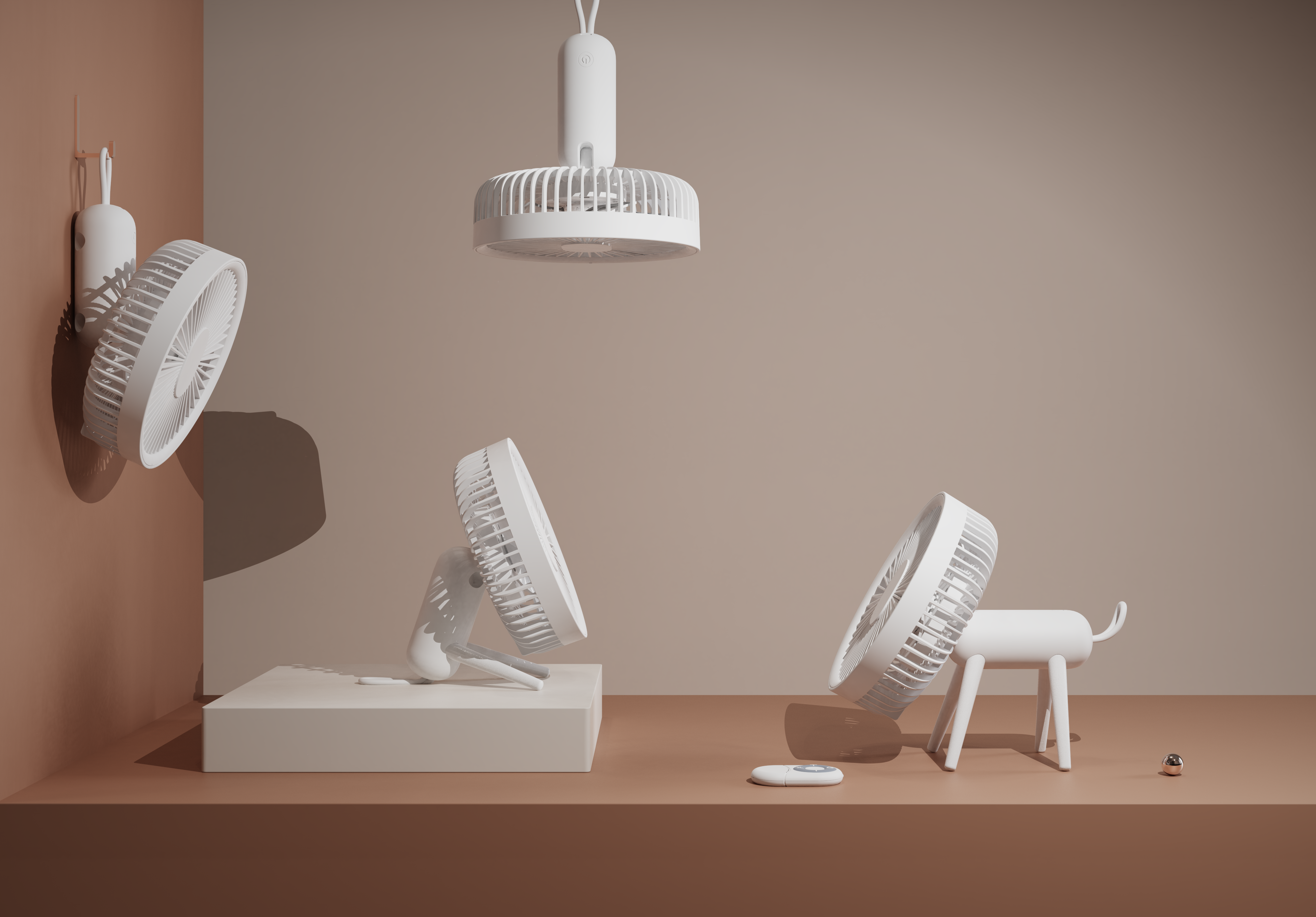 Desktop fan，ceiling fan，Pets，Multifunctional design，Night light，Summer artifact，Creative design，