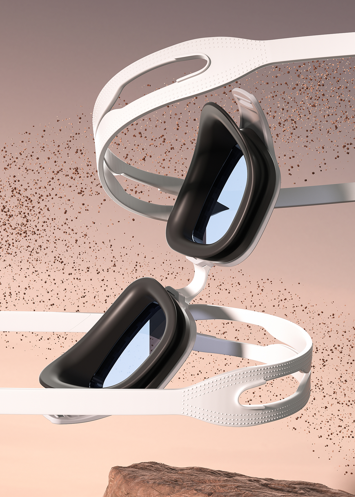 c4d，Product rendering，Product modeling，3D modeling，3D rendering，online retailers，C4D modeling，Swimming goggles，