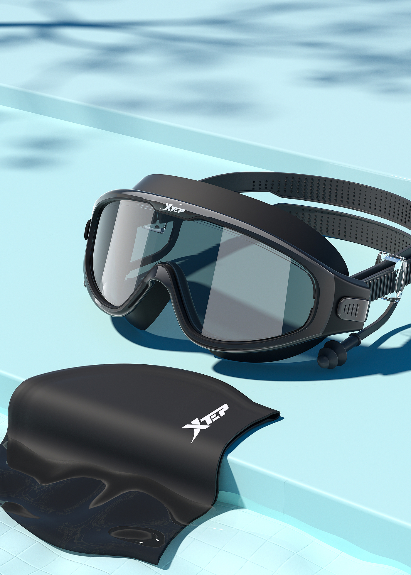 c4d，Product rendering，Product modeling，3D modeling，3D rendering，online retailers，C4D modeling，Swimming goggles，