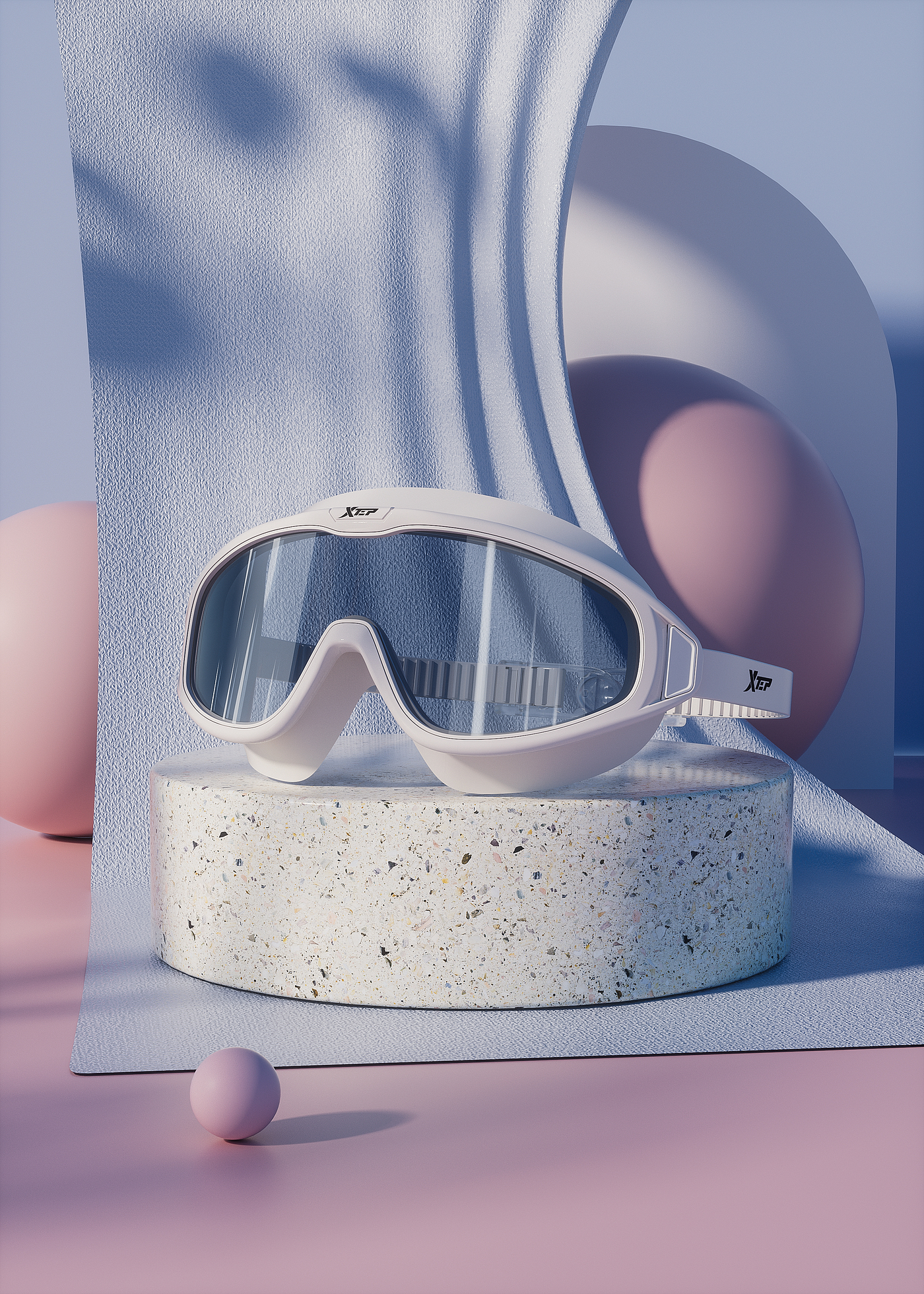 c4d，Product rendering，Product modeling，3D modeling，3D rendering，online retailers，C4D modeling，Swimming goggles，